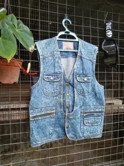 Vintage VINTAGE BORDERLESS DENIM VEST JACKET Size US M / EU 48-50 / 2 - 18 Thumbnail