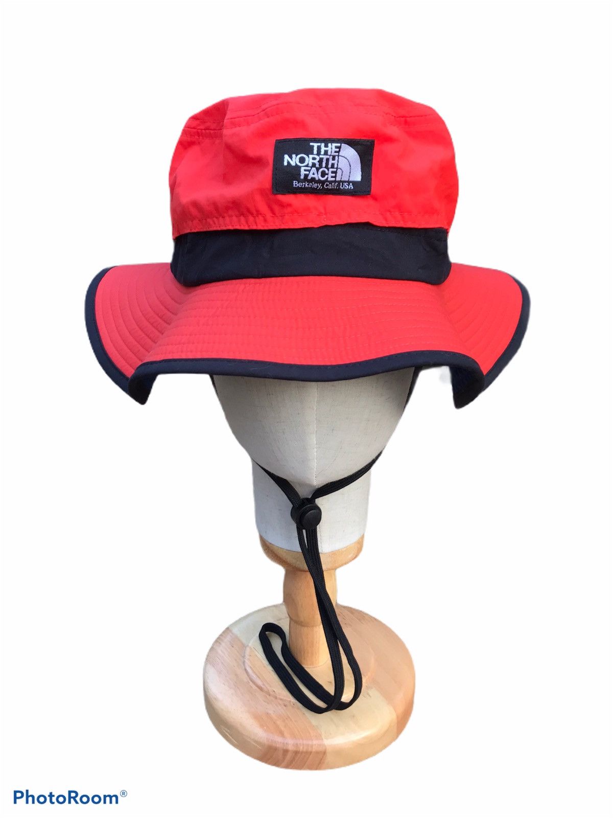 The North Face × Vintage the north face neon orange bucket hat with laces Size ONE SIZE - 1 Thumbnail