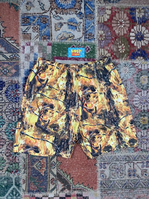 Warren Lotas Warren Lotas Hell Camo Flaming Skull Shorts Large