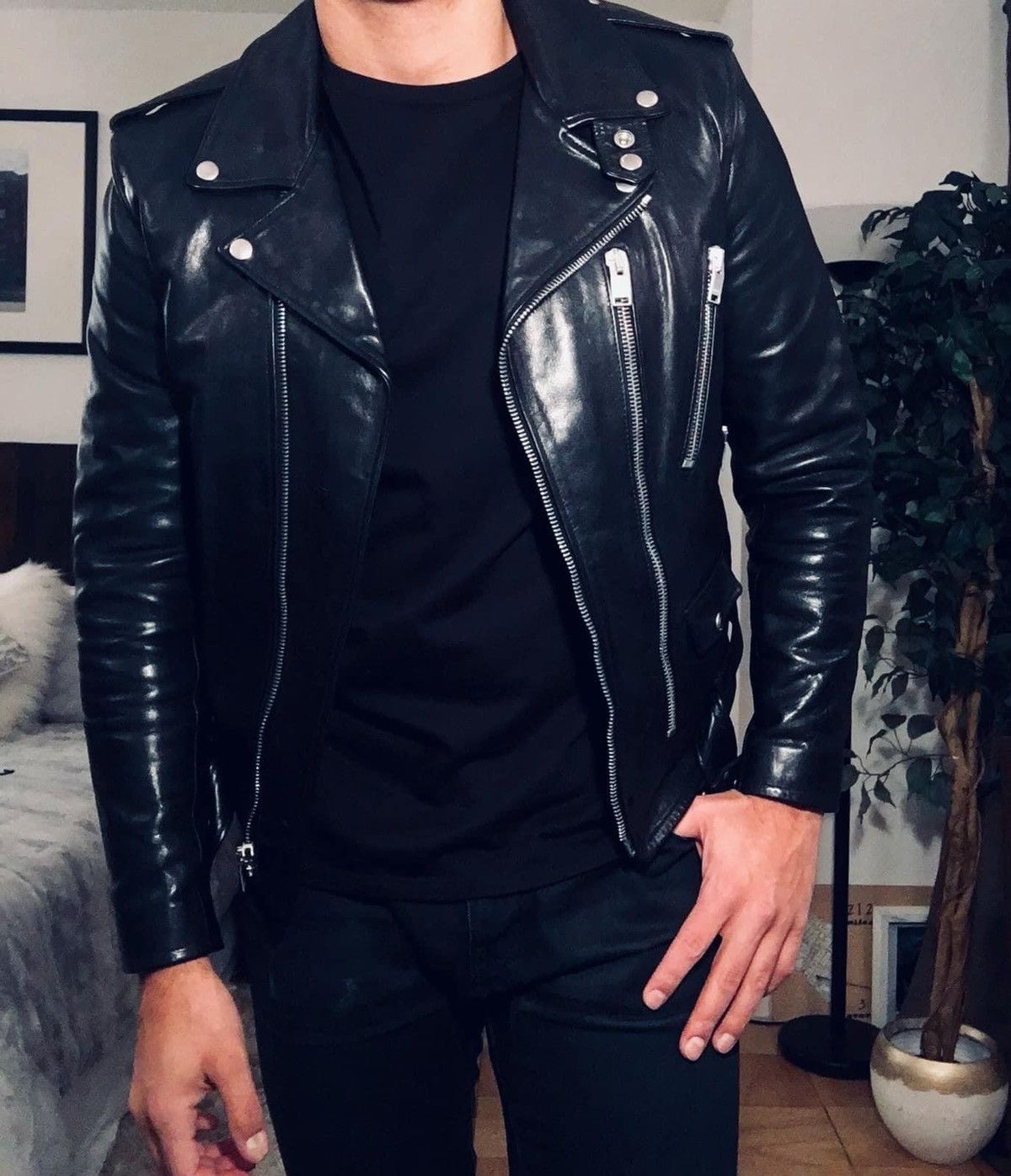 Hedi Slimane × Saint Laurent Paris 16FW Oiled Calf L17 Leather Biker Jacket sz44 Size US S / EU 44-46 / 1 - 15 Thumbnail