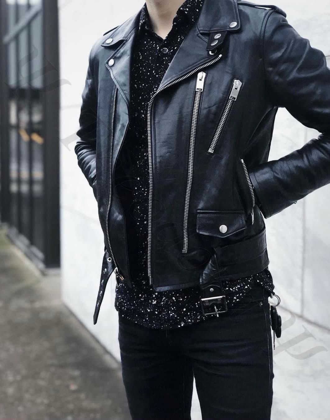 Hedi Slimane × Saint Laurent Paris 16FW Oiled Calf L17 Leather Biker Jacket sz44 Size US S / EU 44-46 / 1 - 17 Thumbnail