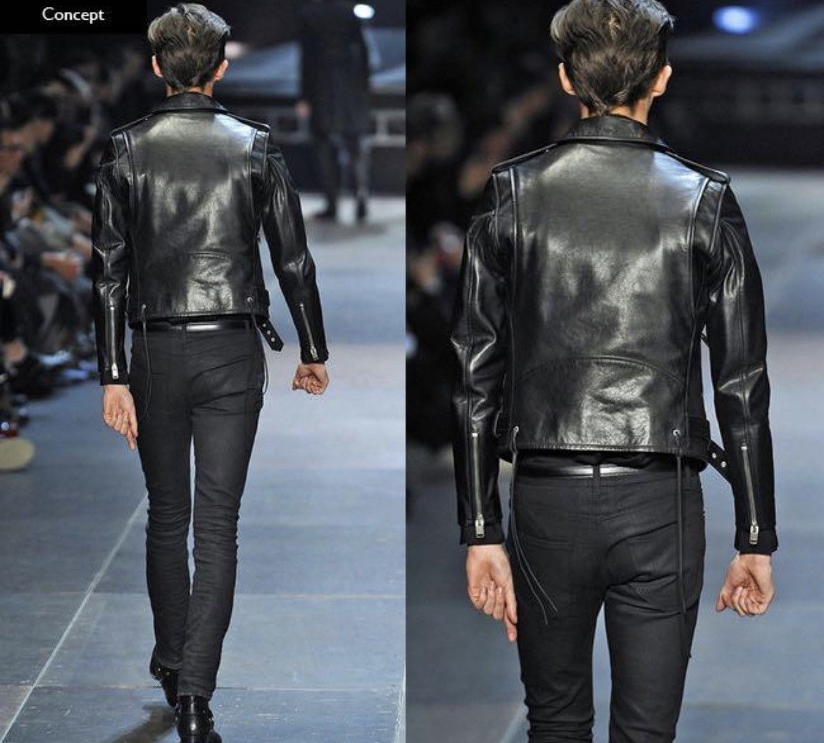 Hedi Slimane × Saint Laurent Paris 16FW Oiled Calf L17 Leather Biker Jacket sz44 Size US S / EU 44-46 / 1 - 11 Thumbnail