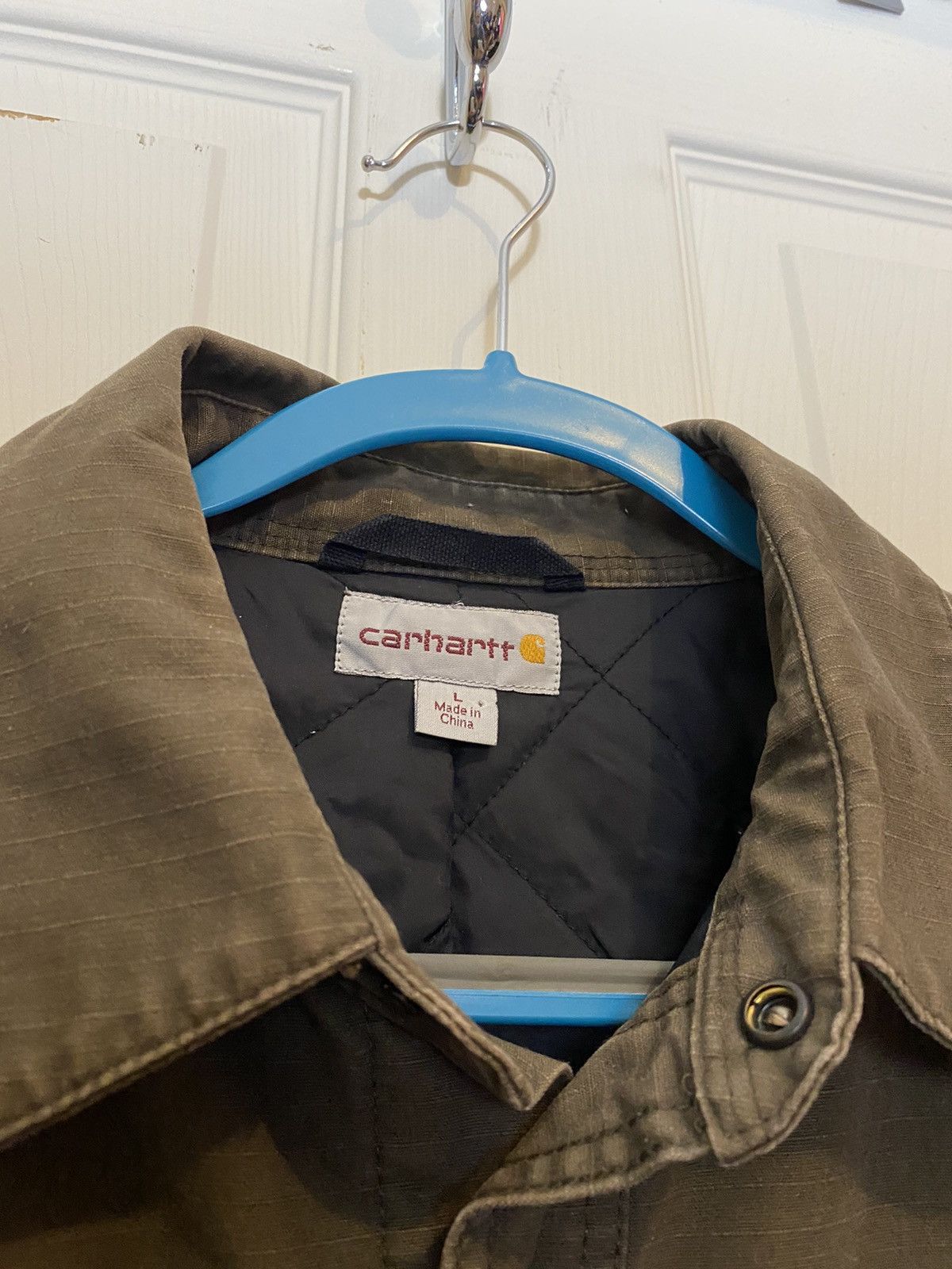 Carhartt Vintage Carhartt Chore Quilted Jacket Coat Button Overshirt Size US L / EU 52-54 / 3 - 2 Thumbnail