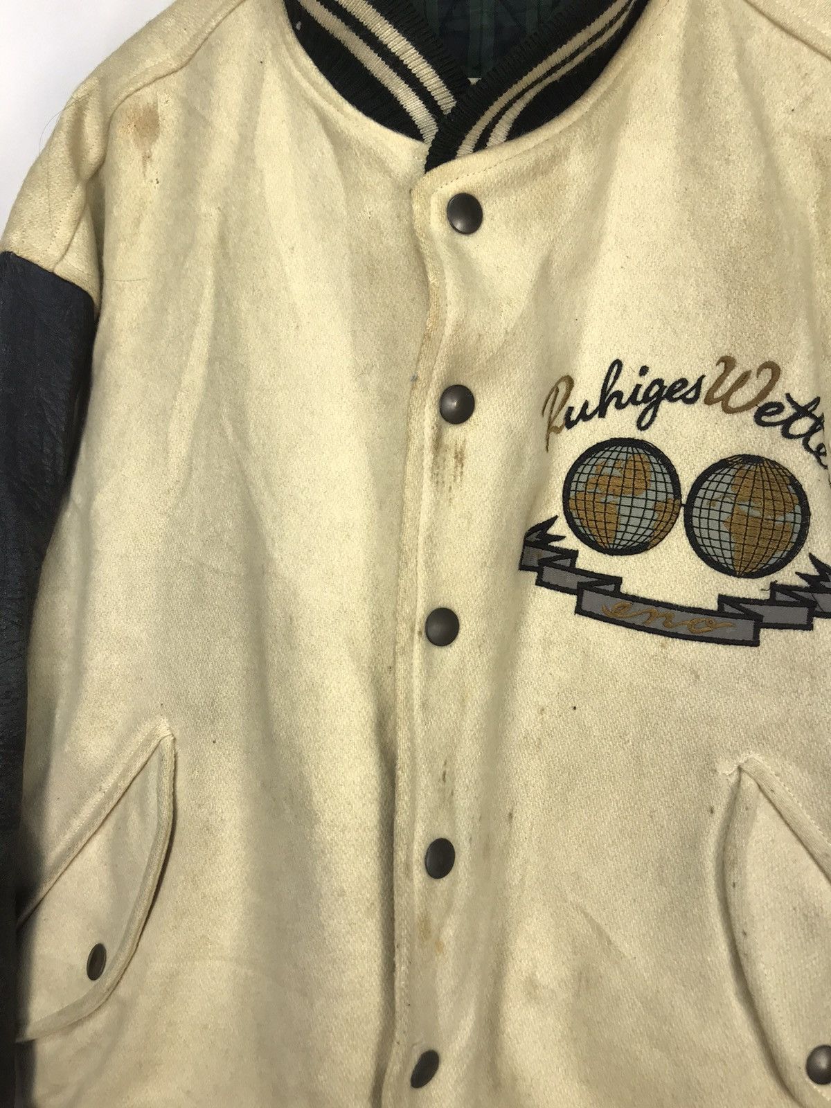 Japanese Brand × Vintage Vintage tolerance INO leather sleeve varsity jacket Size US M / EU 48-50 / 2 - 6 Thumbnail