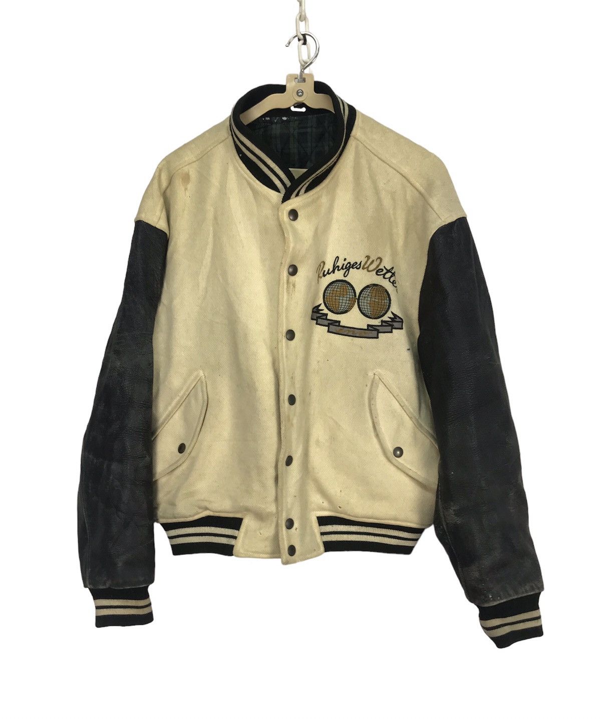 Japanese Brand × Vintage Vintage tolerance INO leather sleeve varsity jacket Size US M / EU 48-50 / 2 - 1 Thumbnail