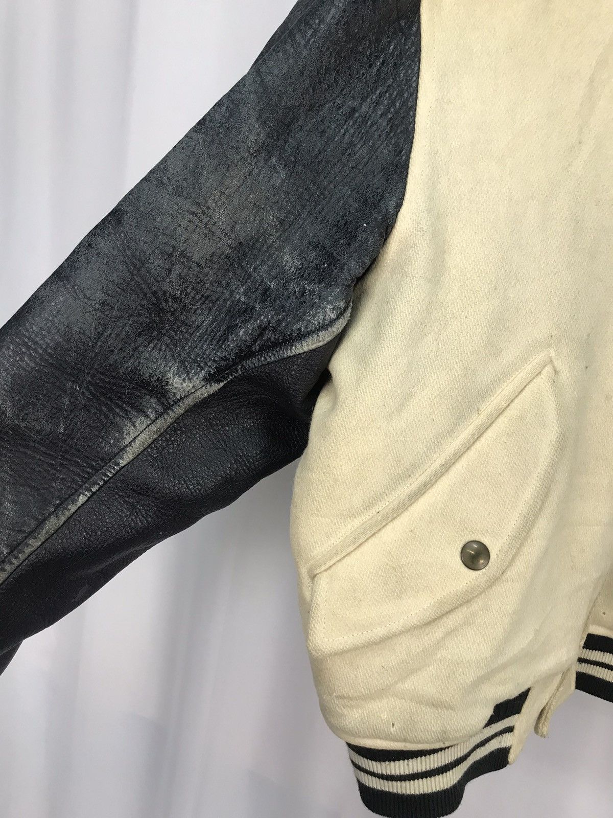Japanese Brand × Vintage Vintage tolerance INO leather sleeve varsity jacket Size US M / EU 48-50 / 2 - 10 Thumbnail