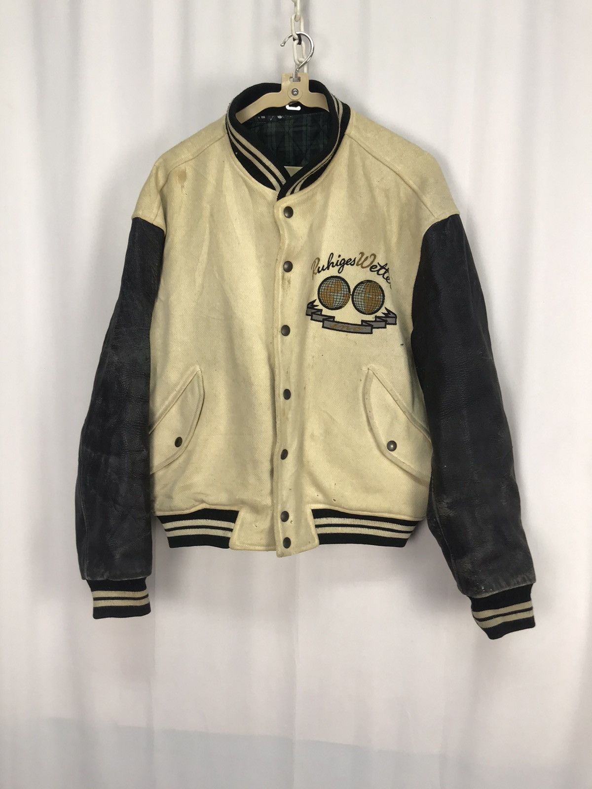 Japanese Brand × Vintage Vintage tolerance INO leather sleeve varsity jacket Size US M / EU 48-50 / 2 - 5 Thumbnail