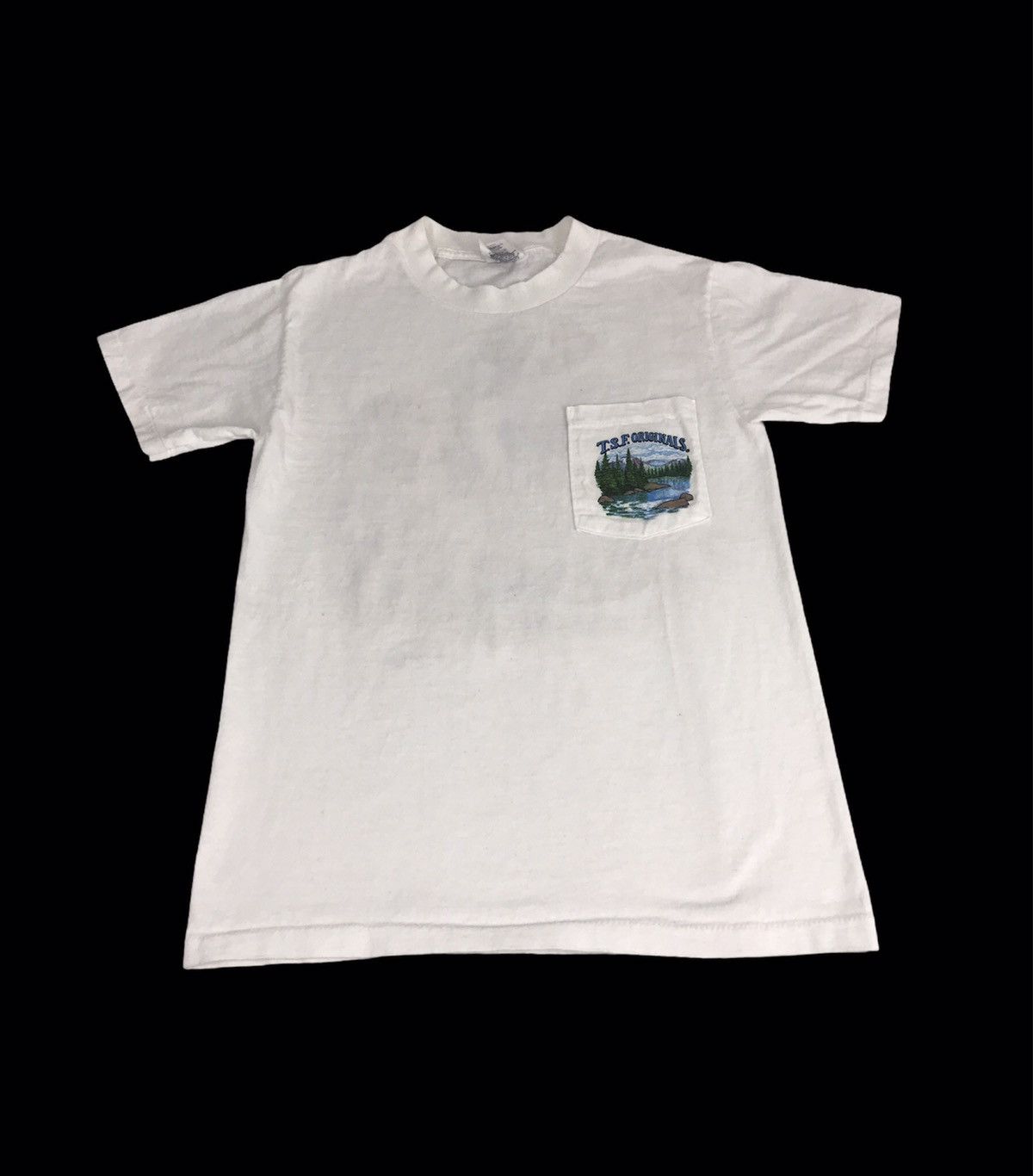 Vintage 90s T.S.F Original Made in USA Single Pocket Graphic Tee Size US S / EU 44-46 / 1 - 2 Thumbnail