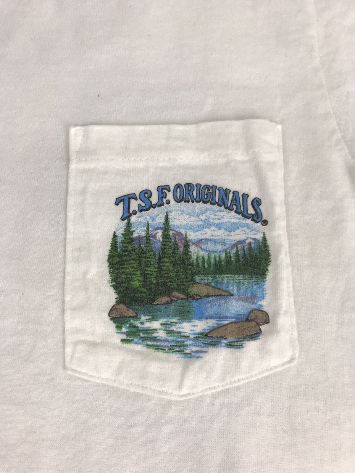 Vintage 90s T.S.F Original Made in USA Single Pocket Graphic Tee Size US S / EU 44-46 / 1 - 5 Thumbnail