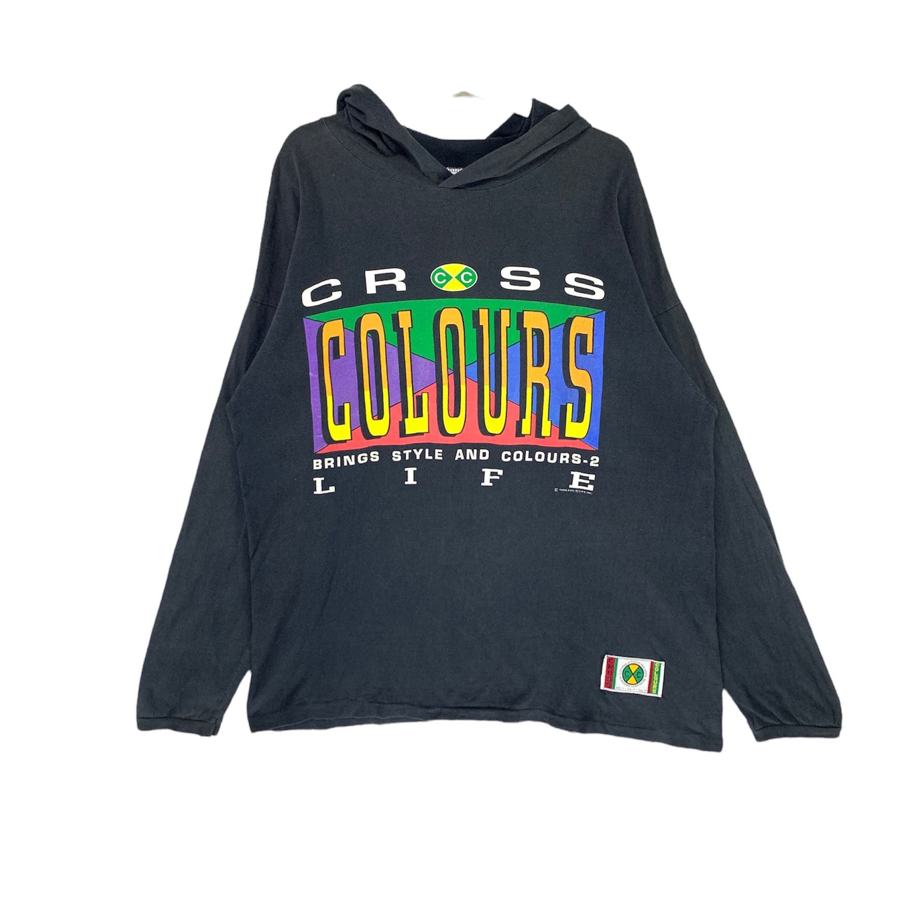 Cross Colours × Rap Tees × Vintage Cross Clours spellout big logo vintage 90s hoodies Size US XL / EU 56 / 4 - 1 Thumbnail