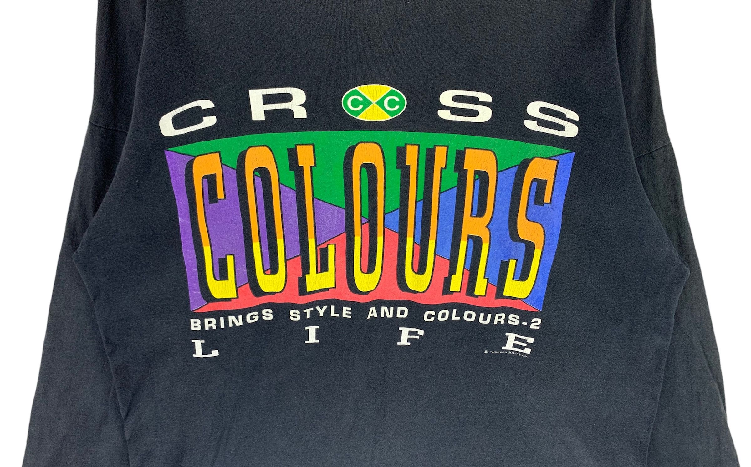 Cross Colours × Rap Tees × Vintage Cross Clours spellout big logo vintage 90s hoodies Size US XL / EU 56 / 4 - 3 Thumbnail