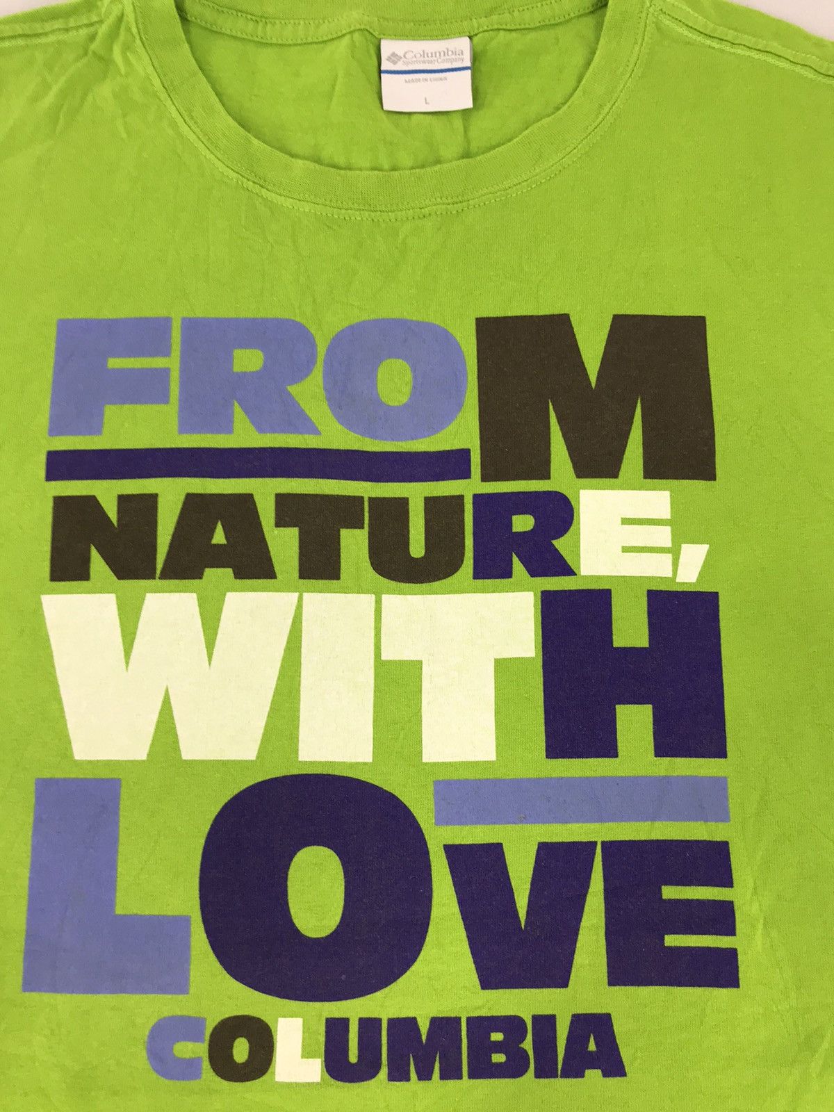 Columbia × Vintage Vintage 90s Columbia Nature With Love Spell Out Tee Size US M / EU 48-50 / 2 - 3 Thumbnail