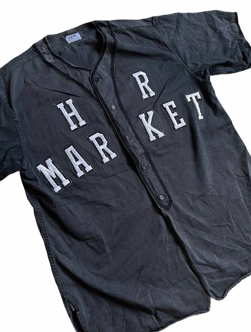 image of Blue Blue Japan x Hollywood Ranch&market Hr Market Baseball Jersey in Black, Men's (Size Large)