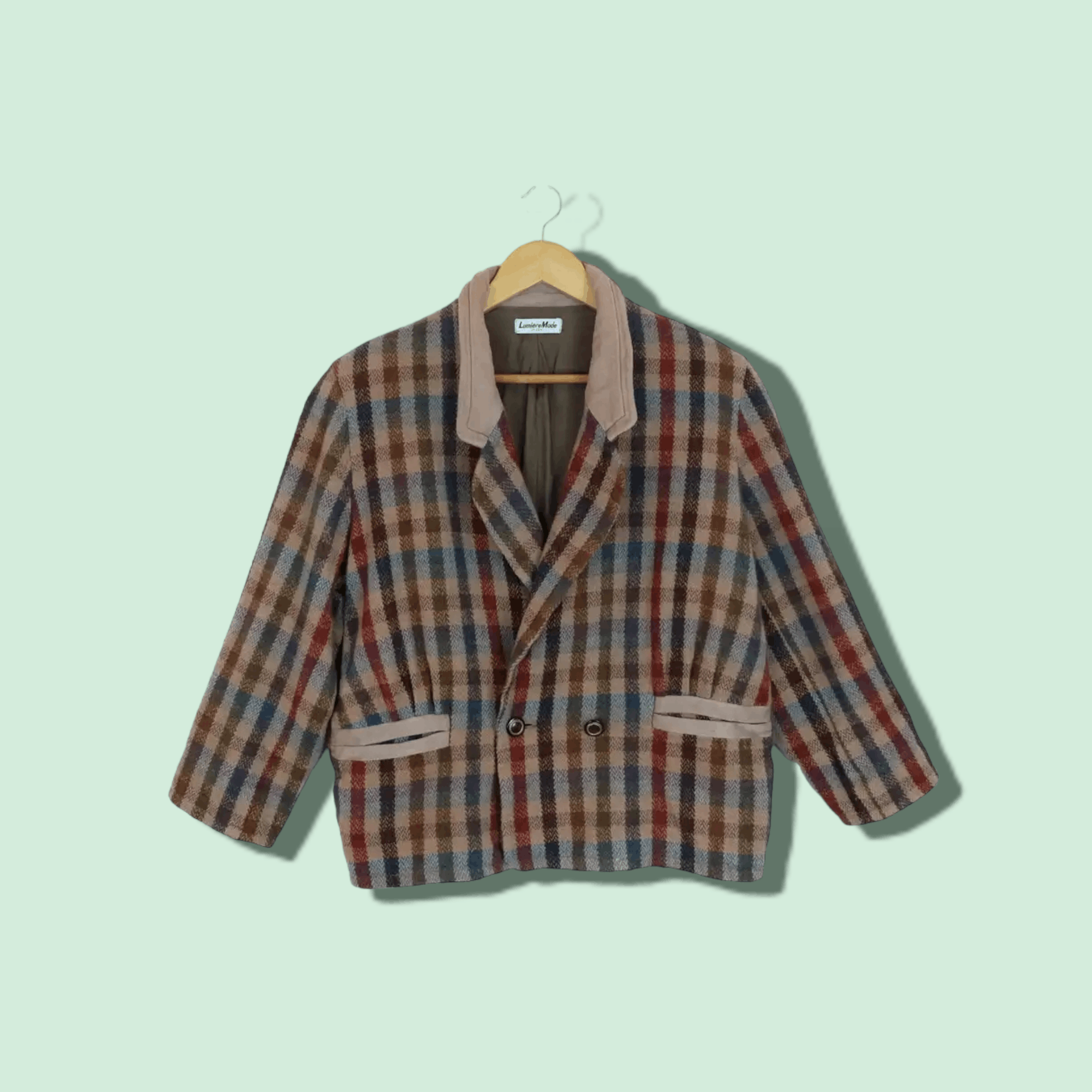 Japanese Brand LUMIERE MODE Check Smart Casual Blazer Coat Size XL / US 12-14 / IT 48-50 - 1 Thumbnail
