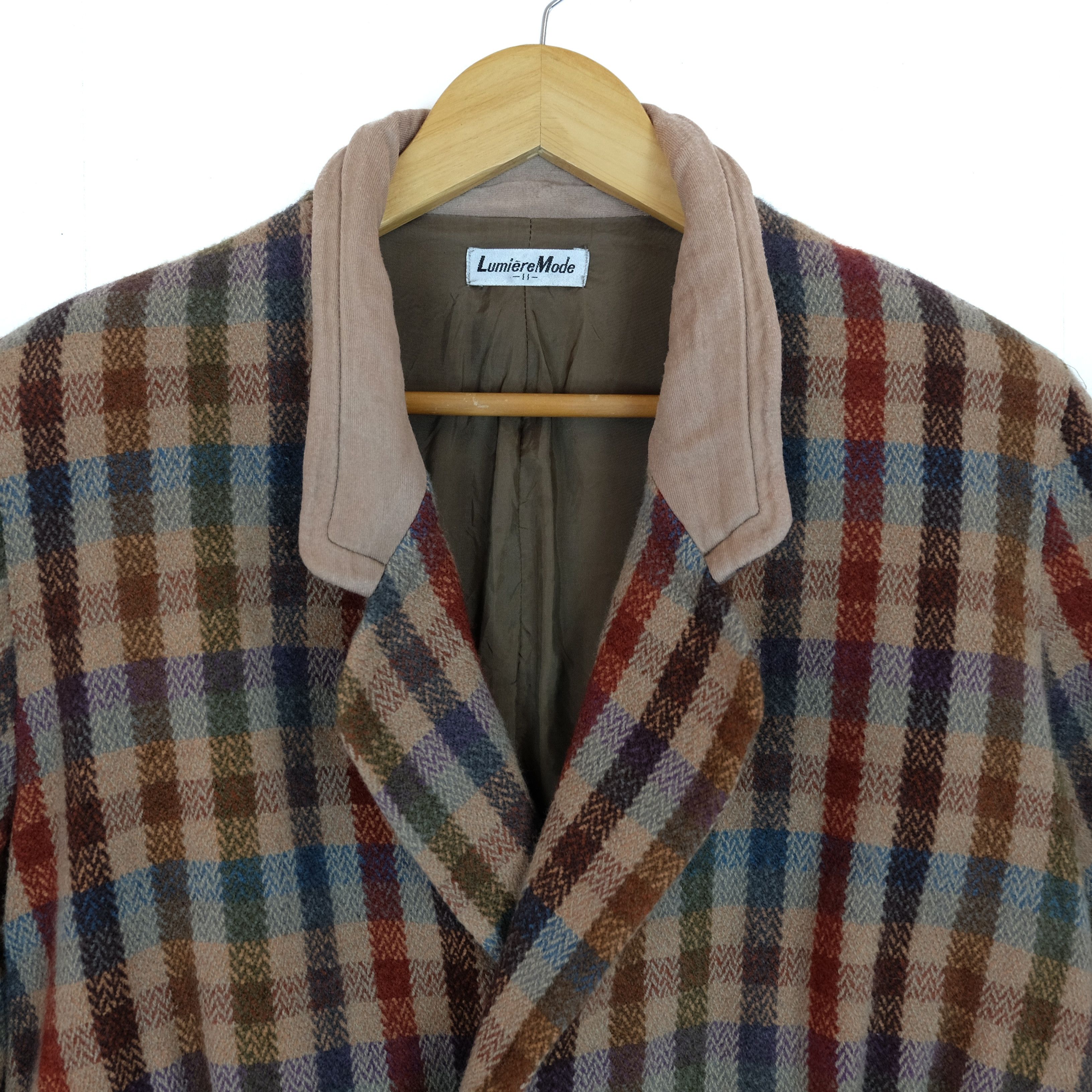 Japanese Brand LUMIERE MODE Check Smart Casual Blazer Coat Size XL / US 12-14 / IT 48-50 - 3 Thumbnail