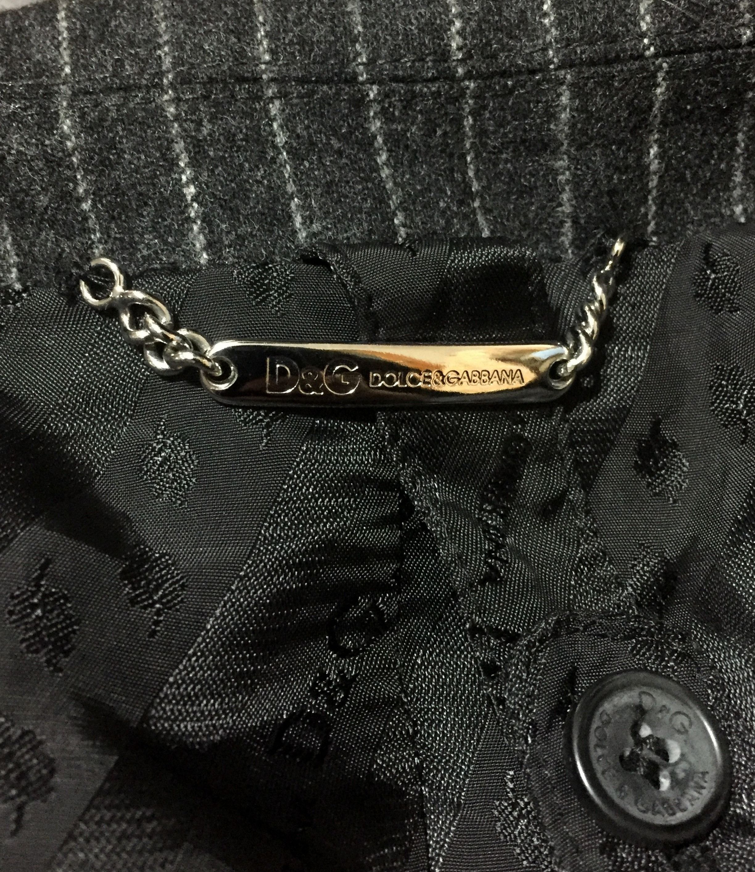 Dolce & Gabbana Dolce & Gabbana Virgin Wool Striped Blazer Jacket Size 52R - 5 Thumbnail