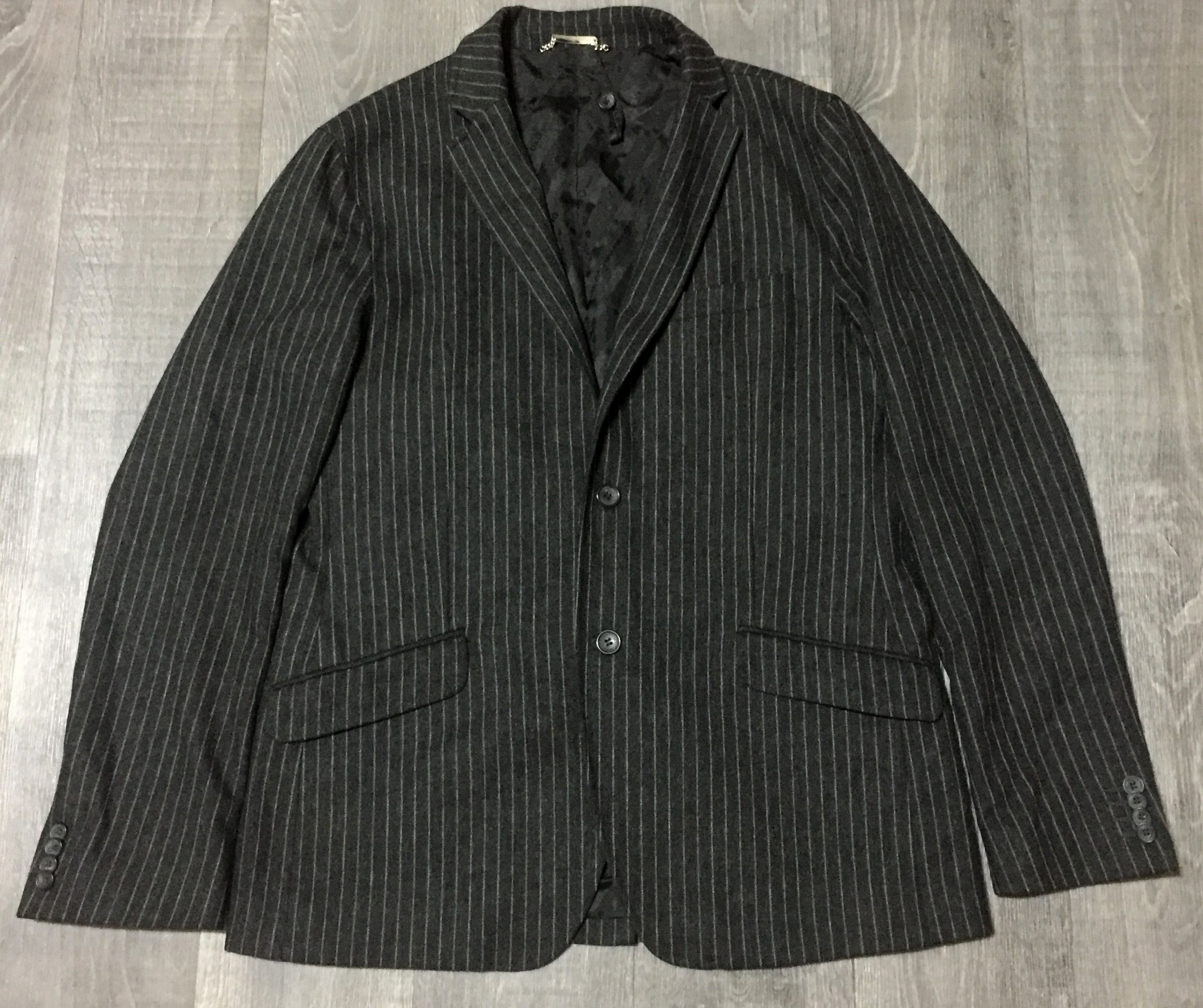 Dolce & Gabbana Dolce & Gabbana Virgin Wool Striped Blazer Jacket Size 52R - 2 Thumbnail