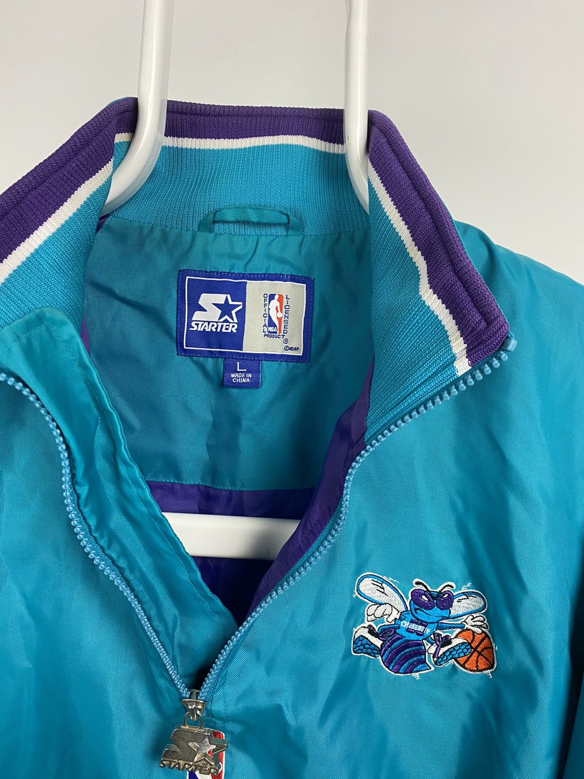 NBA × Starter × Vintage Charlotte Hornets Vintage big logo starter half zip jacket Size US L / EU 52-54 / 3 - 7 Thumbnail