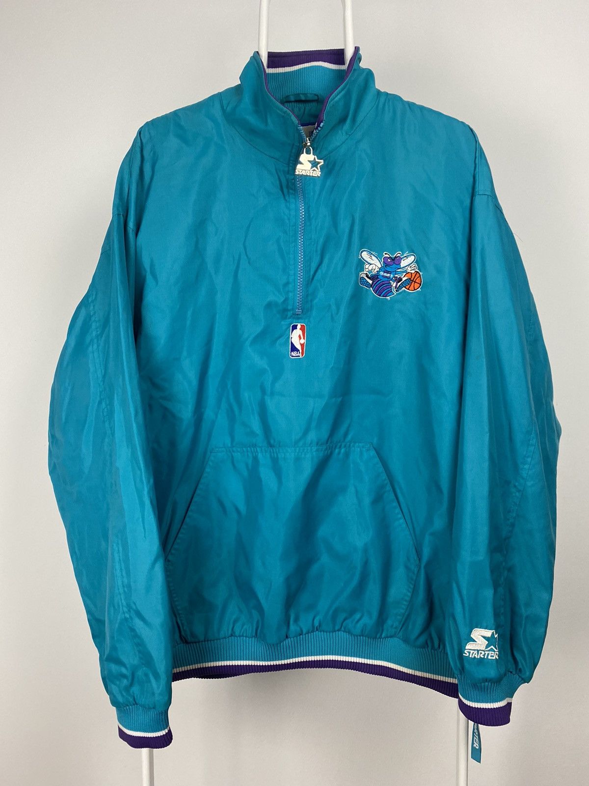 Charlotte Hornets Vintage big logo starter half zip jacket