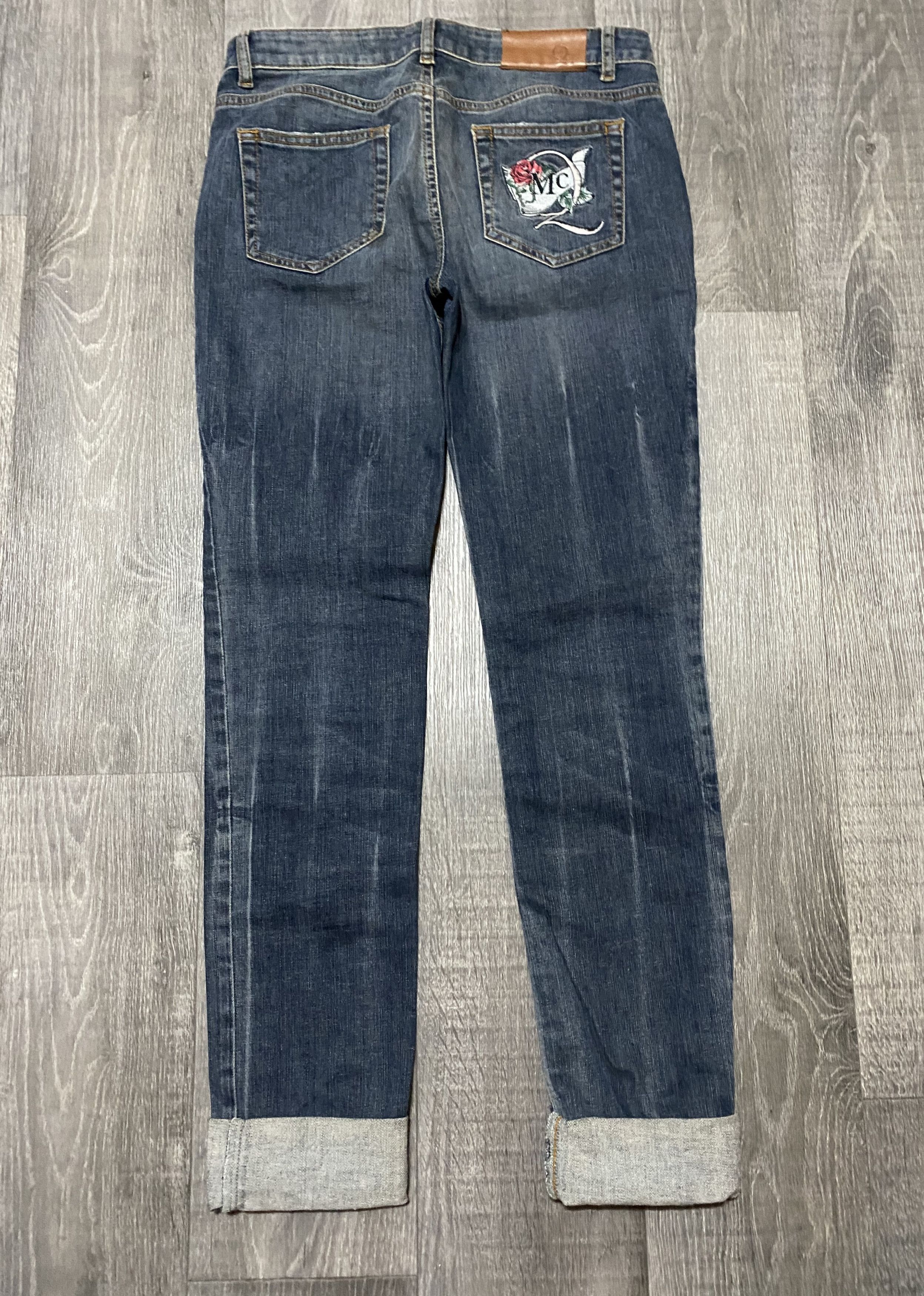 McQ Alexander McQueen Alexander Mcqueen Washed Jeans Denim Embroidered Vintage Size 27" / US 4 / IT 40 - 4 Thumbnail