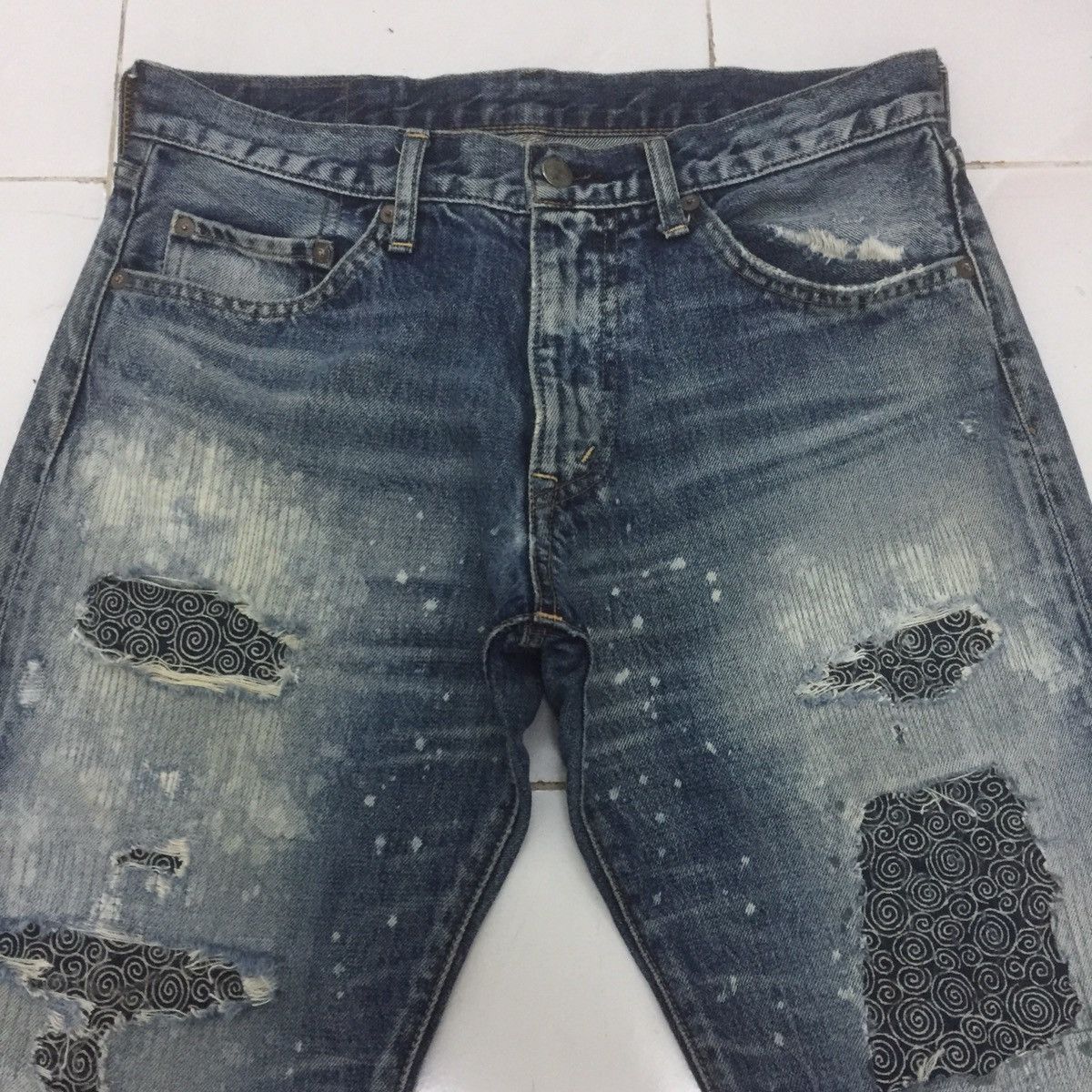 Japanese Brand Japanese jeans distressed patchwork denim Kurt cobain style Size US 32 / EU 48 - 4 Thumbnail