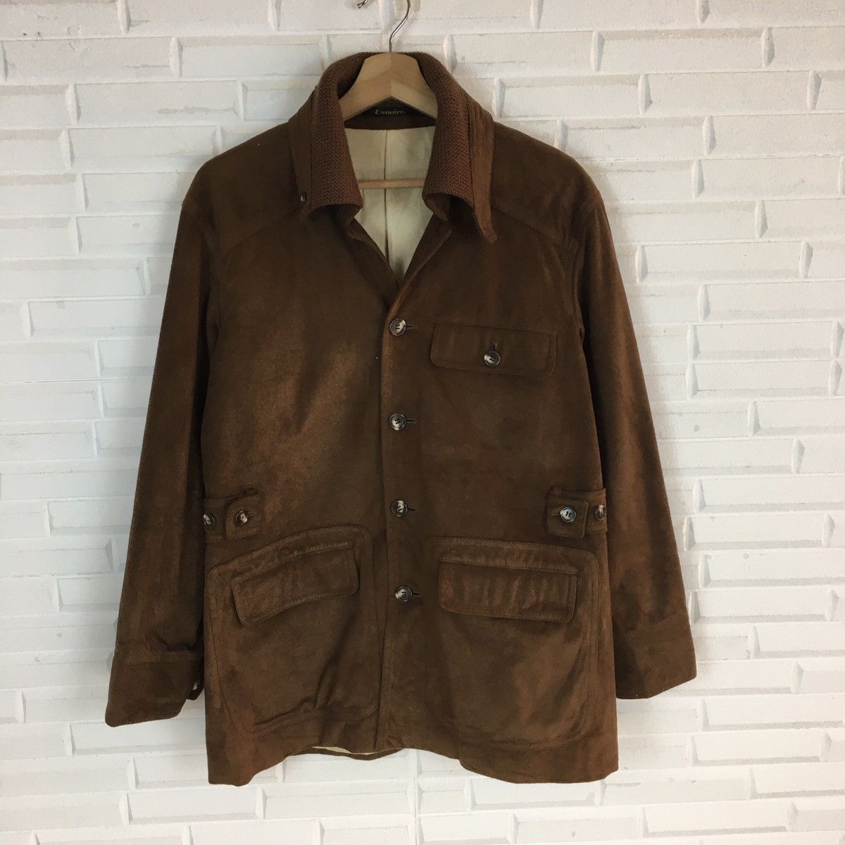 Japanese Brand Esquire Brown Suede Leather Jacket Size US M / EU 48-50 / 2 - 2 Thumbnail