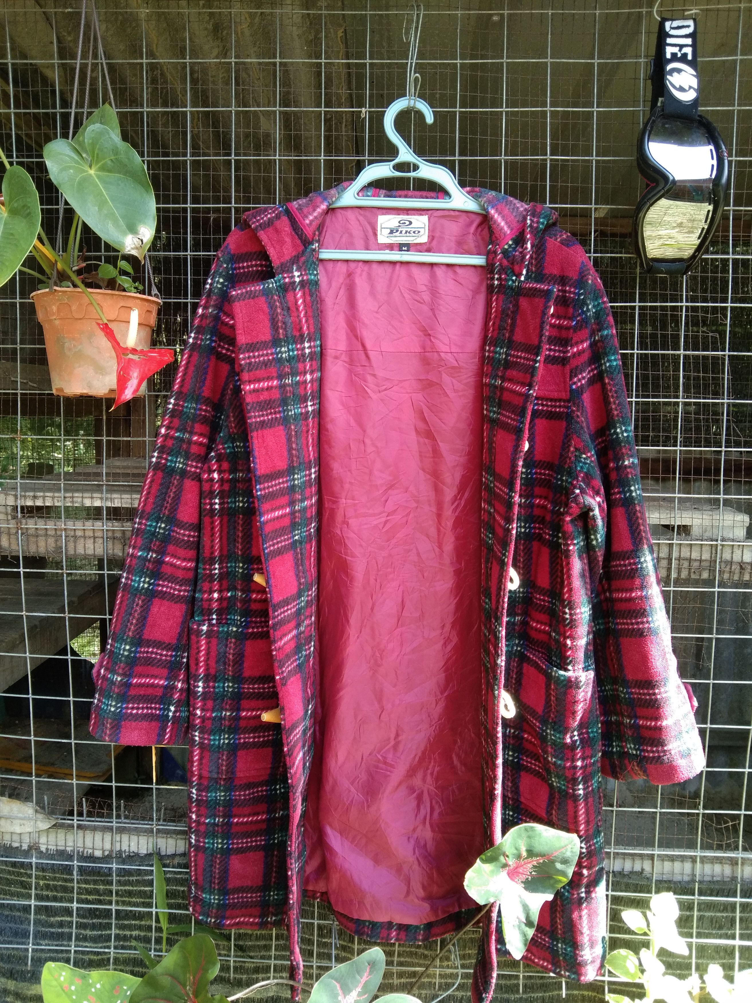 Japanese Brand VINTAGE PIKO PLAID DUFFLE COAT Size US M / EU 48-50 / 2 - 5 Thumbnail