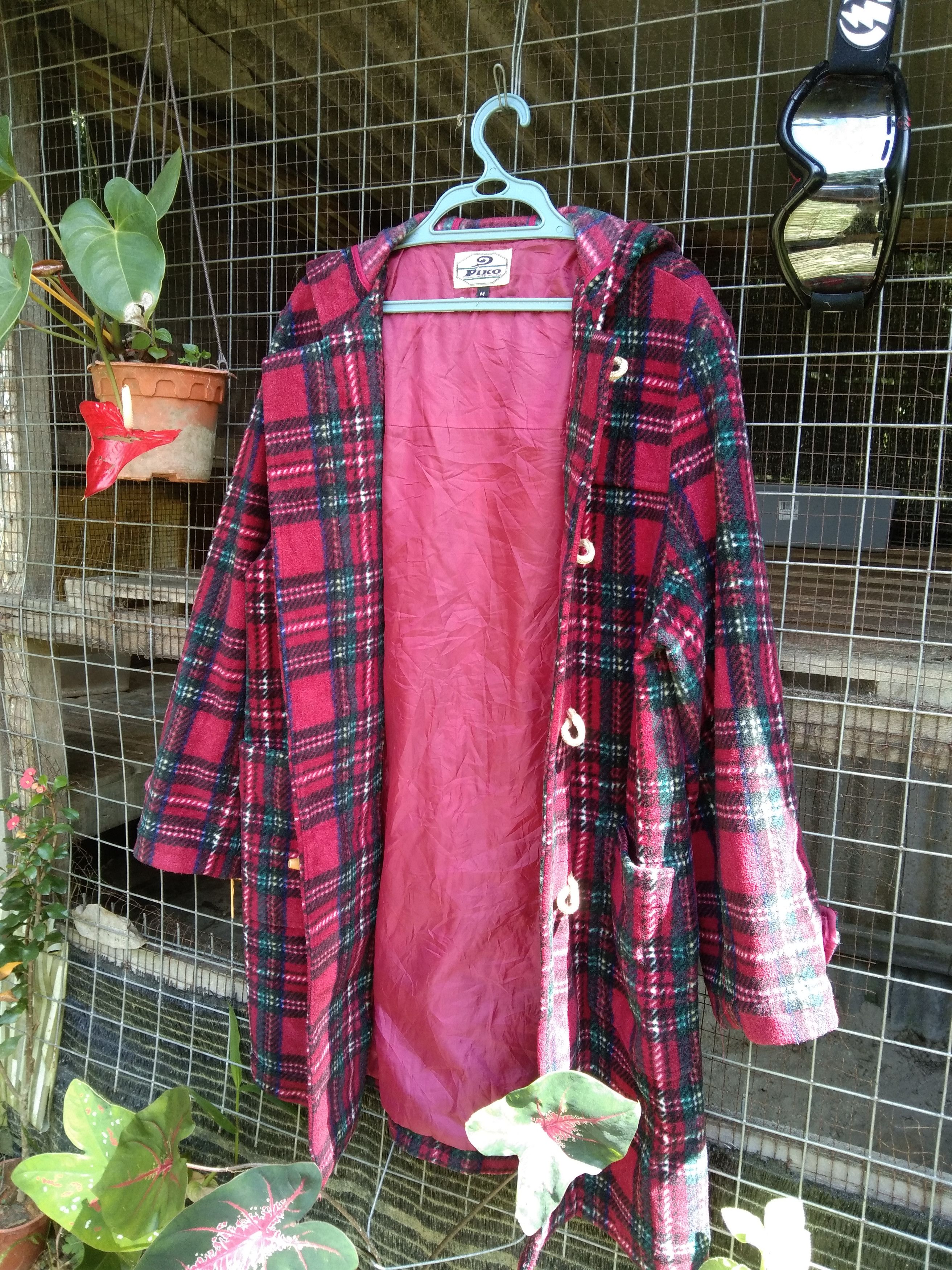 Japanese Brand VINTAGE PIKO PLAID DUFFLE COAT Size US M / EU 48-50 / 2 - 4 Thumbnail