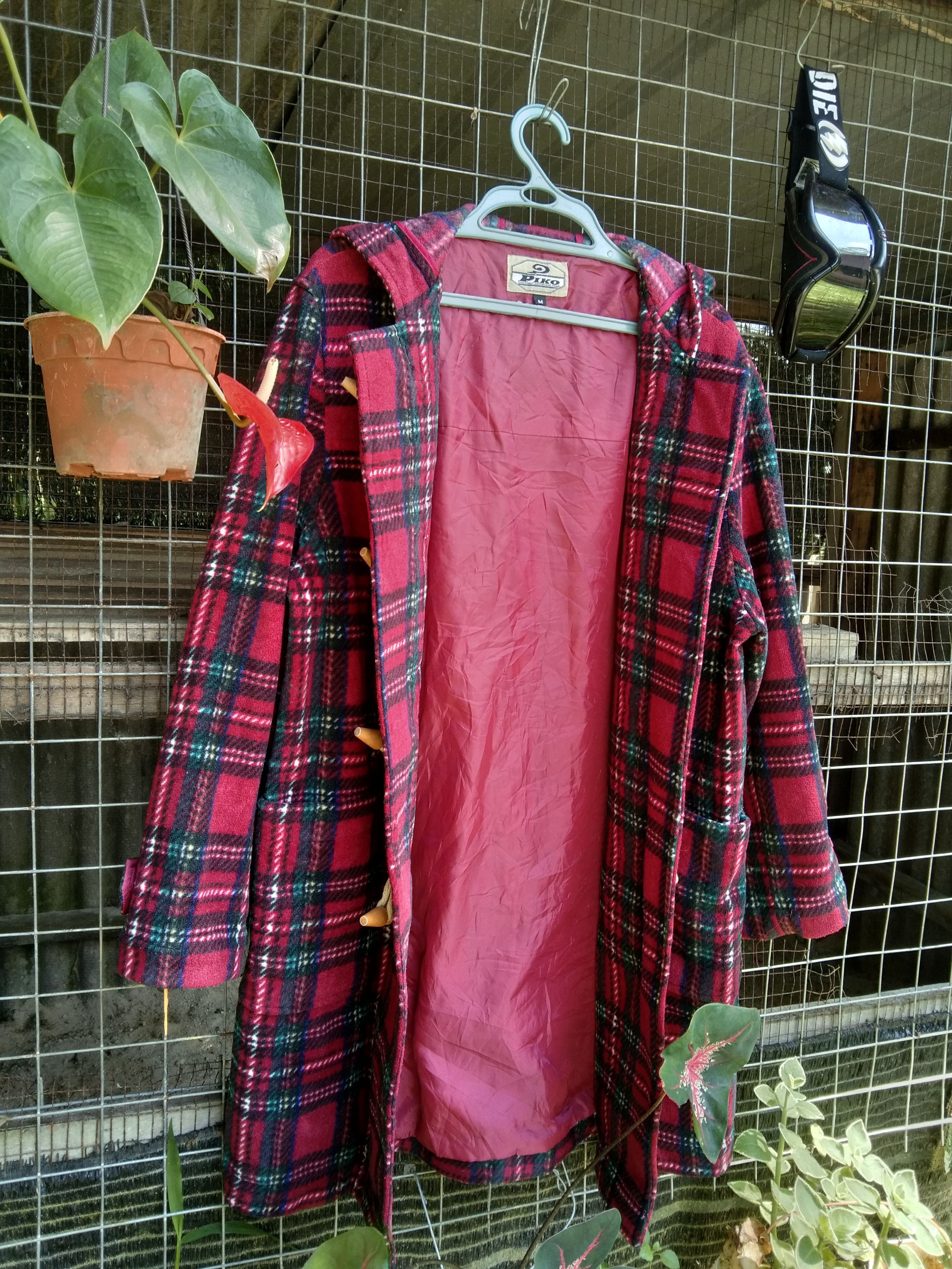 Japanese Brand VINTAGE PIKO PLAID DUFFLE COAT Size US M / EU 48-50 / 2 - 6 Thumbnail