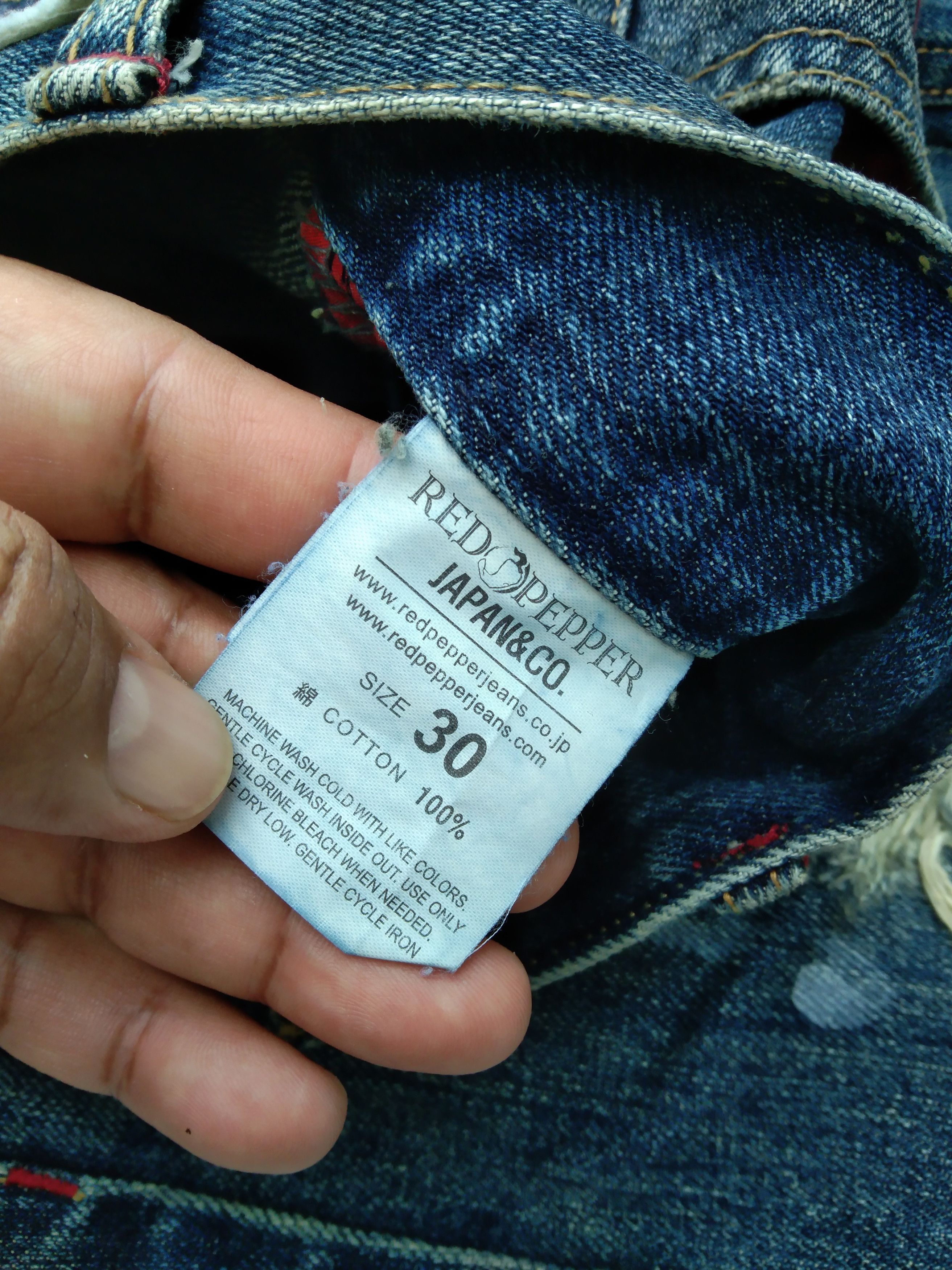 Japanese Brand RARE RED PEPPER DISTRESS DENIM Size US 32 / EU 48 - 13 Thumbnail