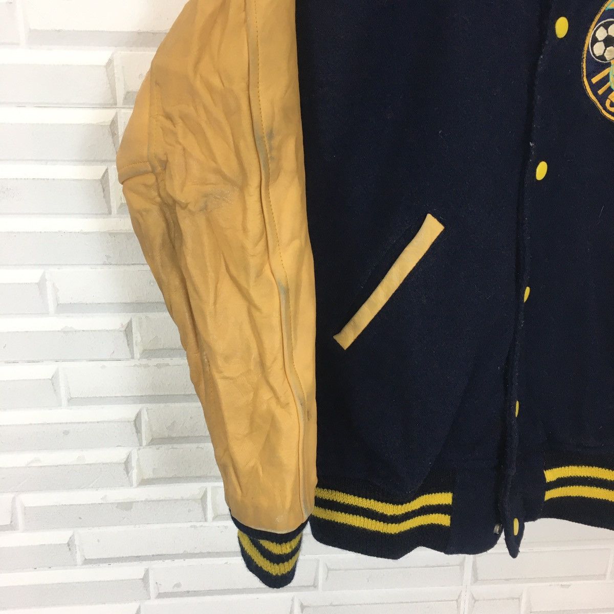 Japanese Brand Japanese UEGAHARA Sleeve Leather Varsity Size US M / EU 48-50 / 2 - 2 Thumbnail