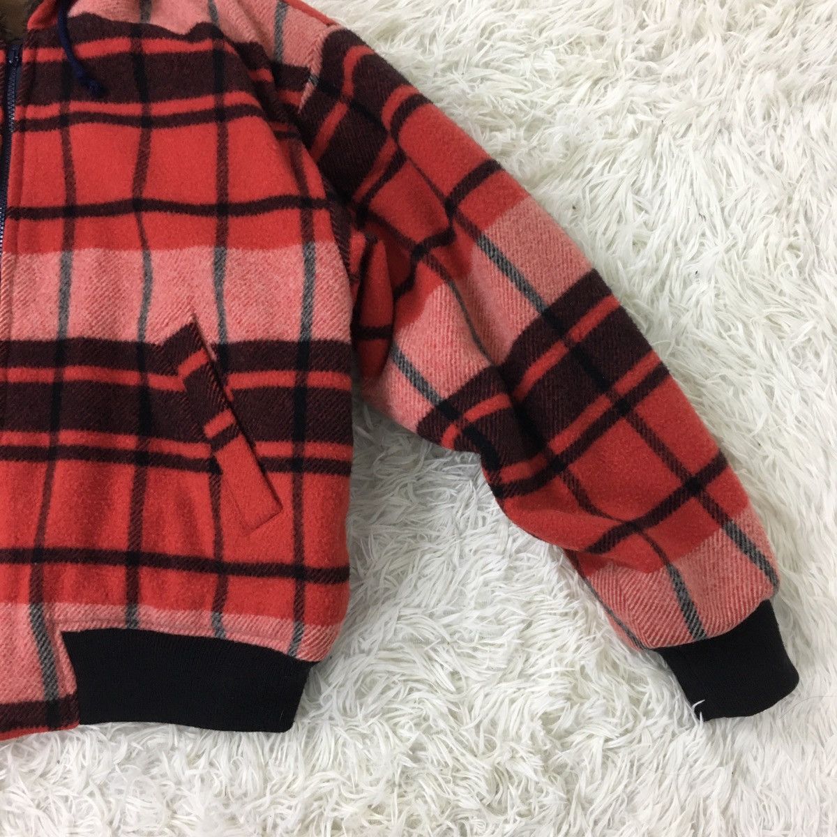 Japanese Brand Japanese Wool Tartan Hoodie Bomber Size US M / EU 48-50 / 2 - 3 Thumbnail