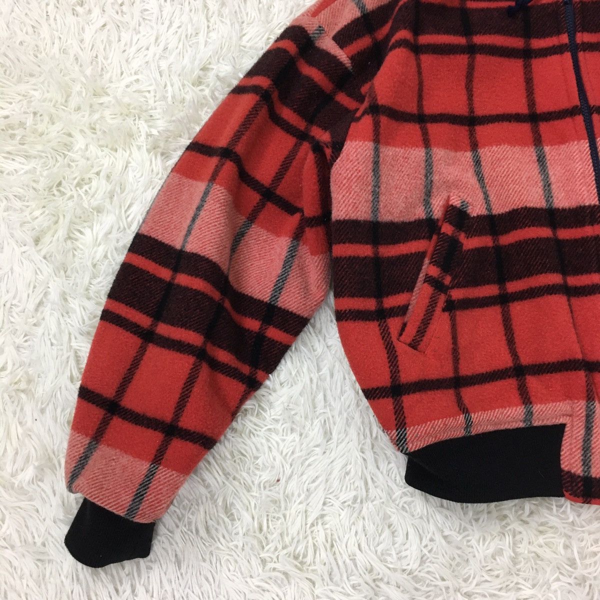 Japanese Brand Japanese Wool Tartan Hoodie Bomber Size US M / EU 48-50 / 2 - 2 Thumbnail