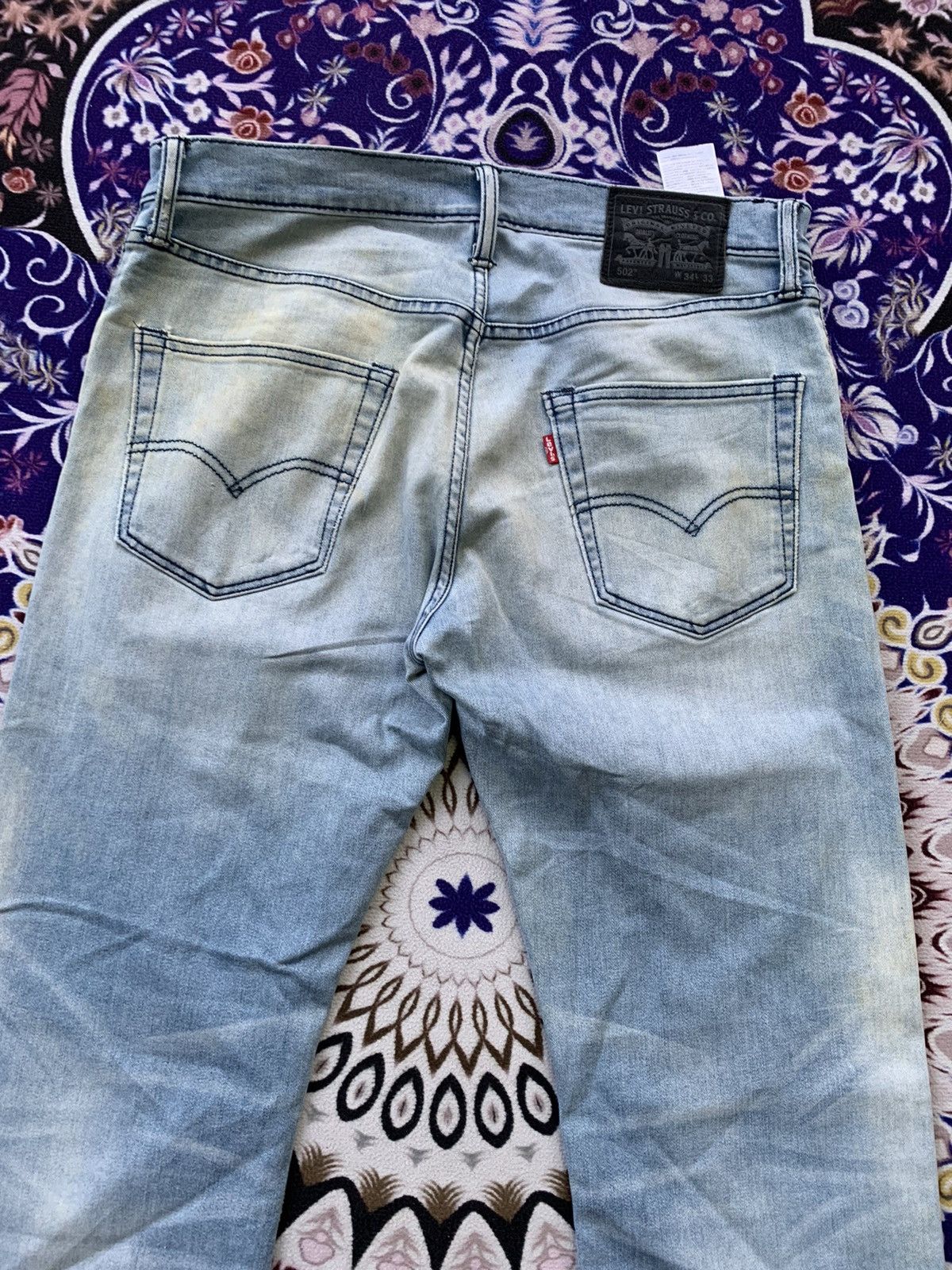 Levi's Vintage Clothing Levis 502 Faded Wash Denim Size US 35 - 13 Thumbnail