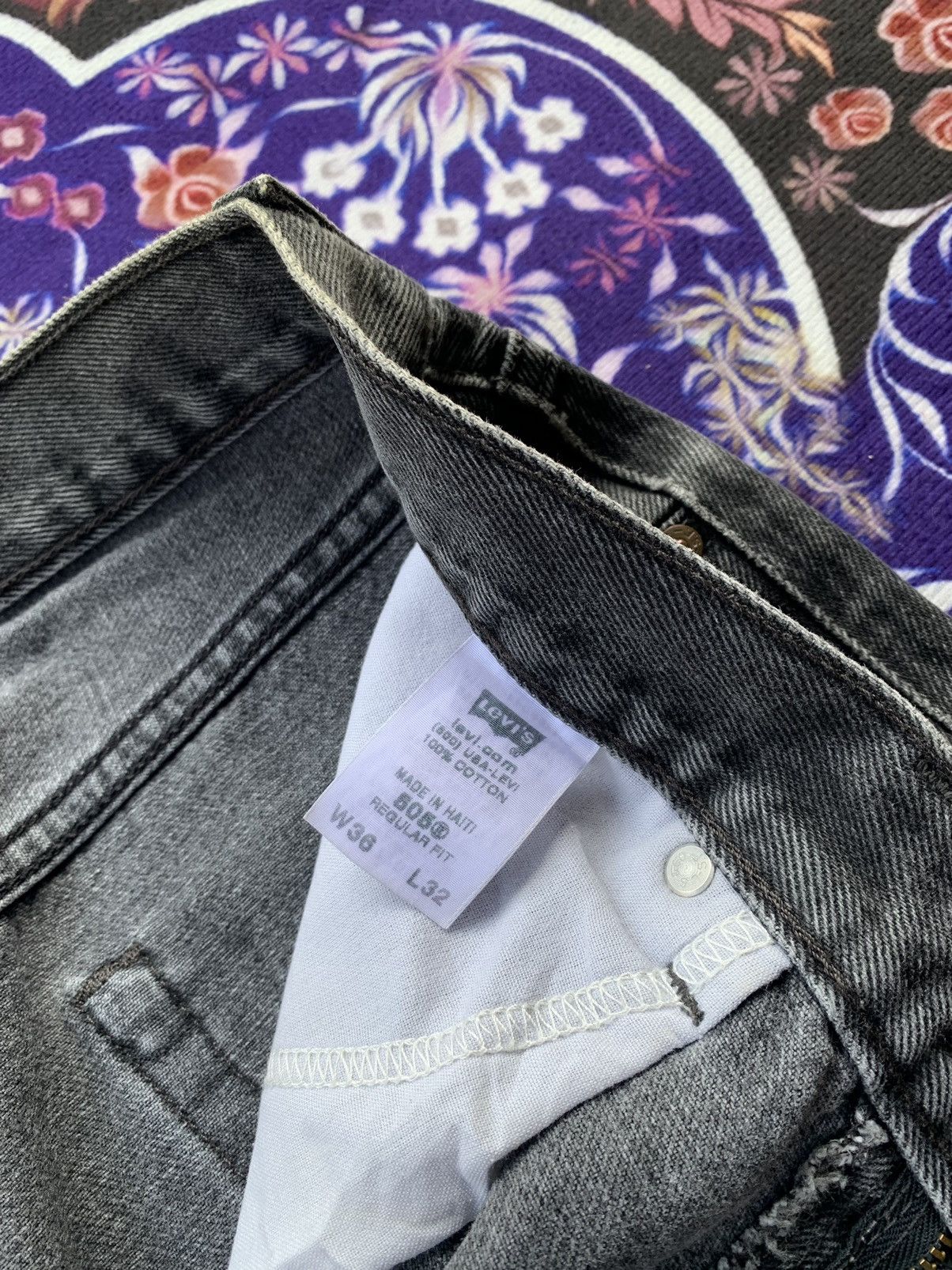 If Six Was Nine Vintage Levis 505 Faded Wash Denim Size US 34 / EU 50 - 7 Thumbnail
