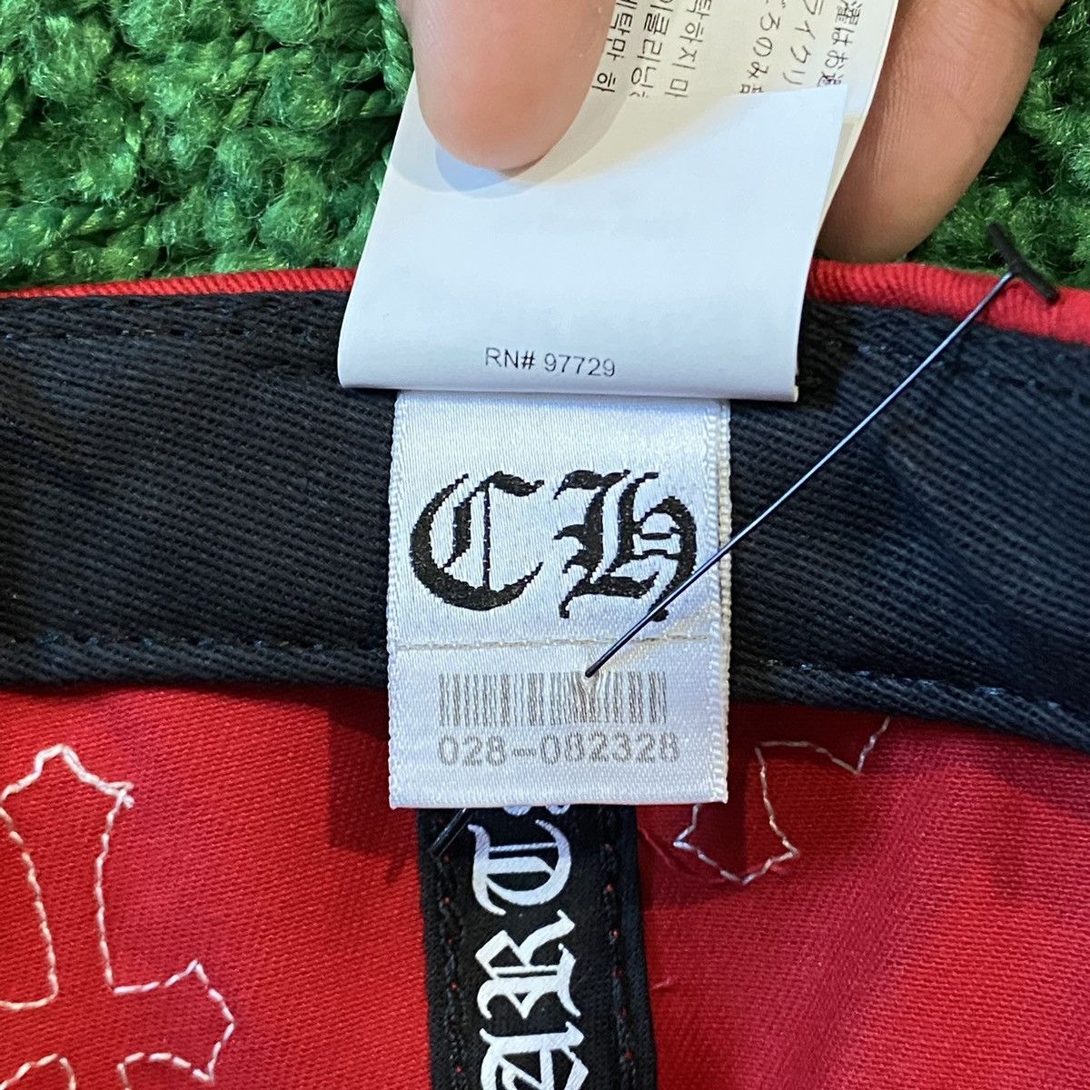 Chrome Hearts Chrome Hearts Leather Cross CH Baseball Hat Red White Size ONE SIZE - 8 Thumbnail