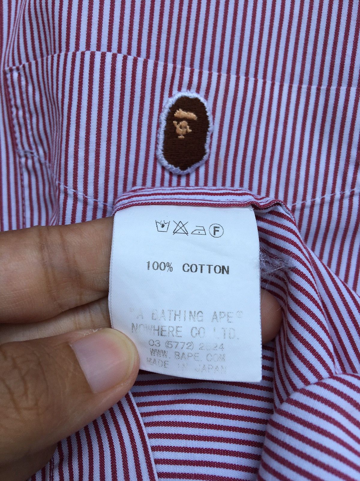 Bape One Point Striped BD Shirt Size US M / EU 48-50 / 2 - 14 Thumbnail