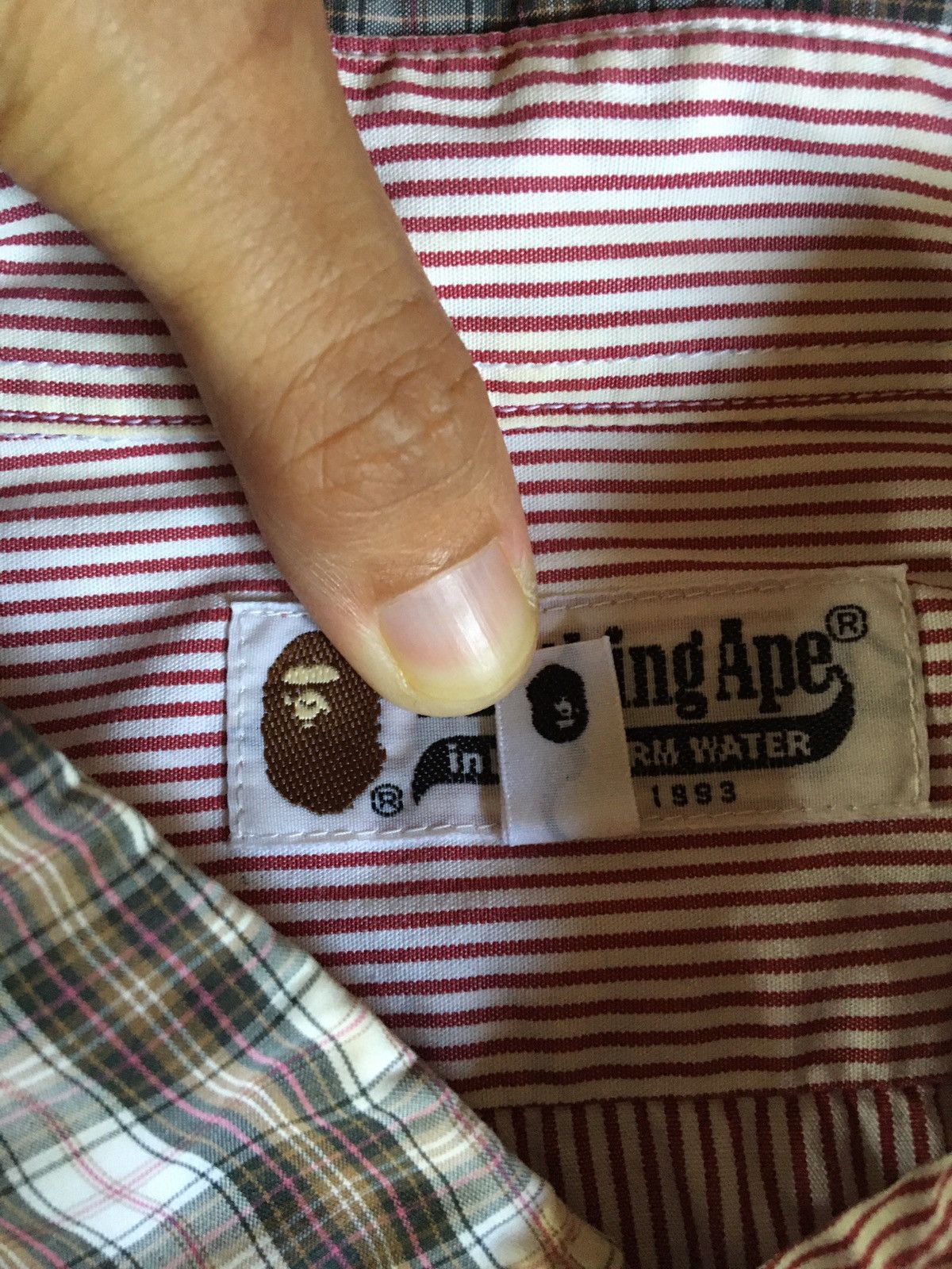Bape One Point Striped BD Shirt Size US M / EU 48-50 / 2 - 7 Thumbnail