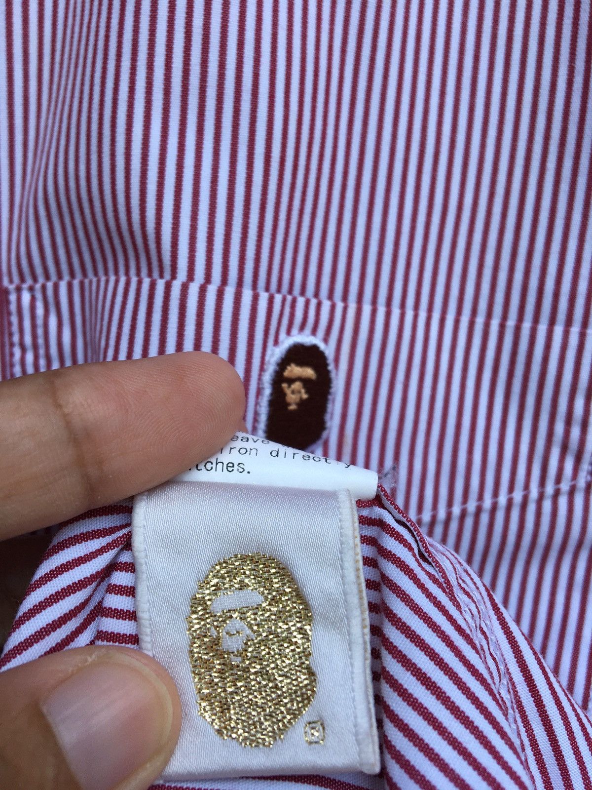Bape One Point Striped BD Shirt Size US M / EU 48-50 / 2 - 17 Thumbnail