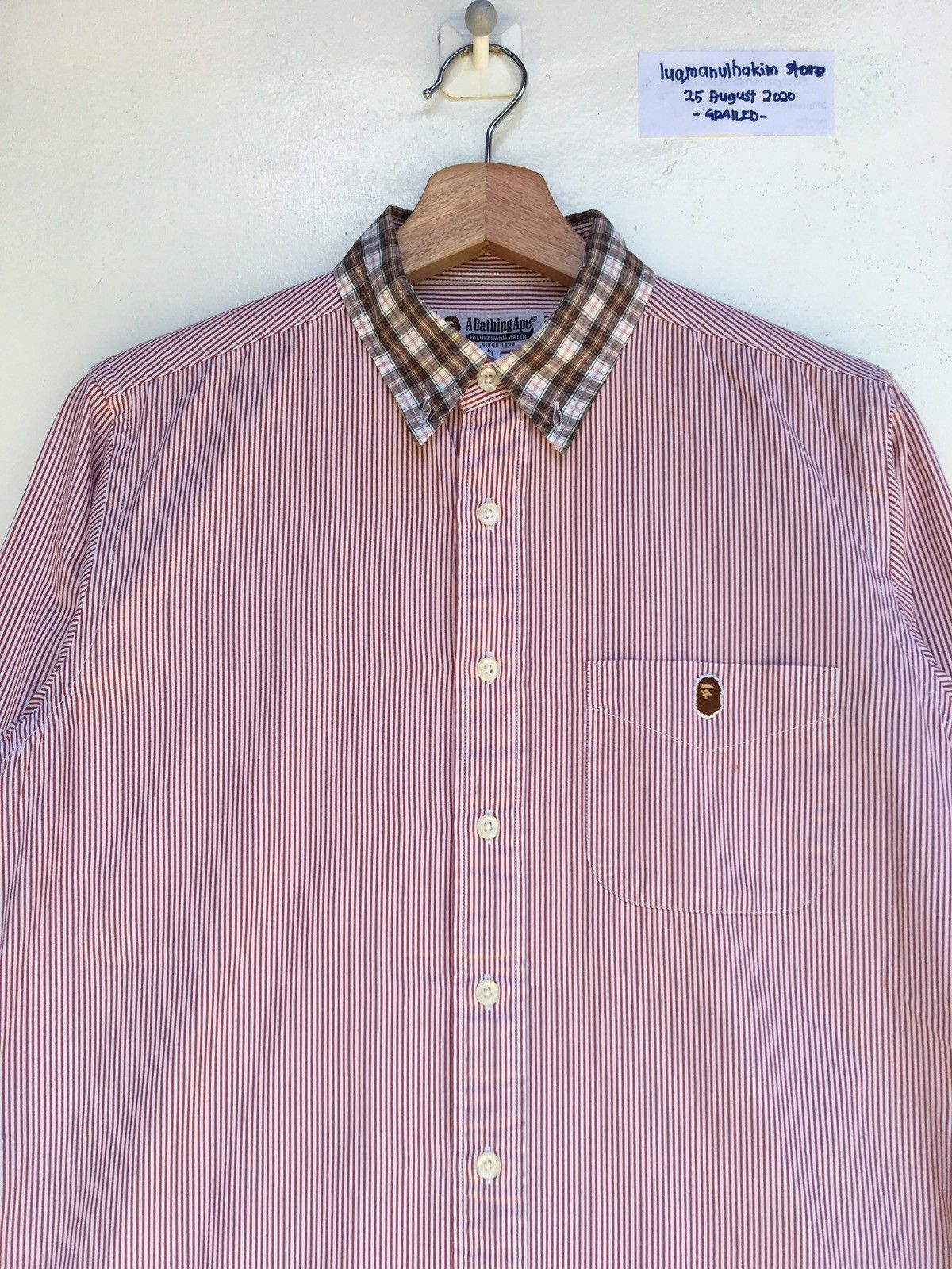 Bape One Point Striped BD Shirt Size US M / EU 48-50 / 2 - 4 Thumbnail