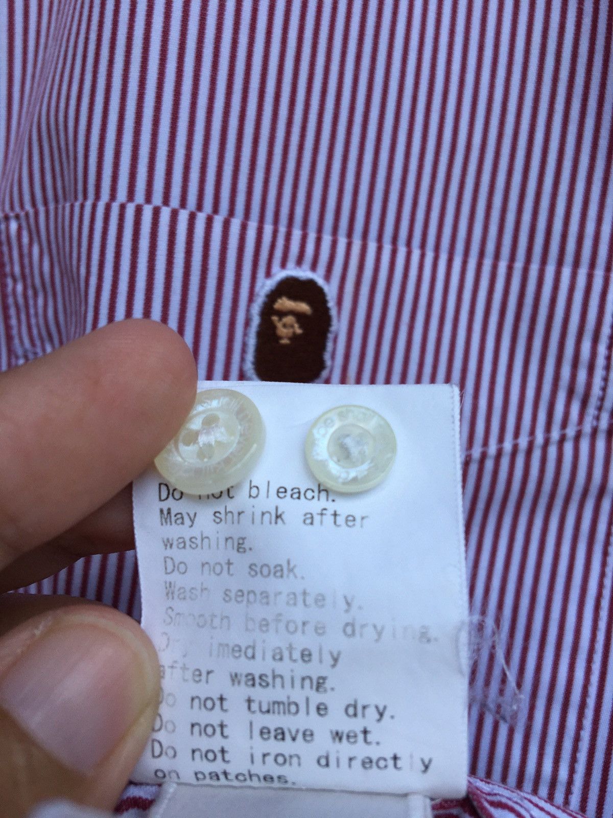 Bape One Point Striped BD Shirt Size US M / EU 48-50 / 2 - 16 Thumbnail