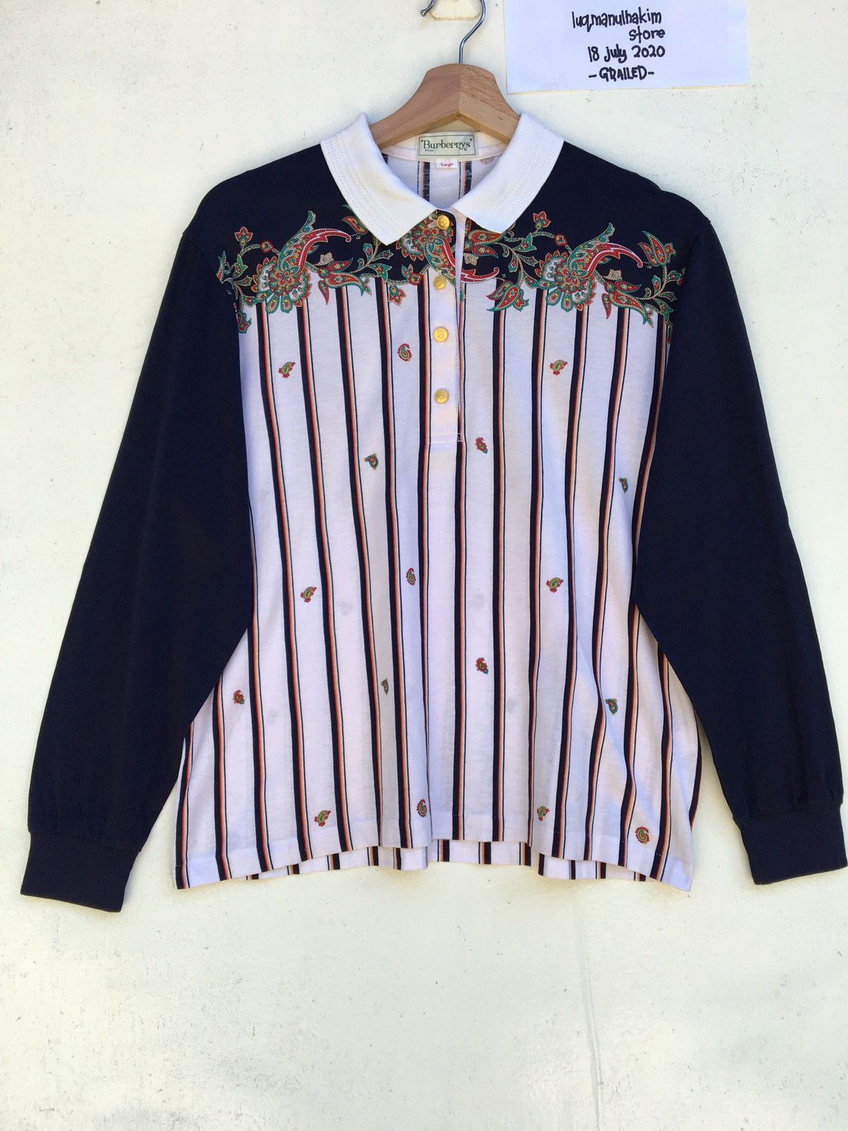 Burberry Vintage 90s Burberry Paisley Long-sleeve Shirt Size US S / EU 44-46 / 1 - 1 Thumbnail