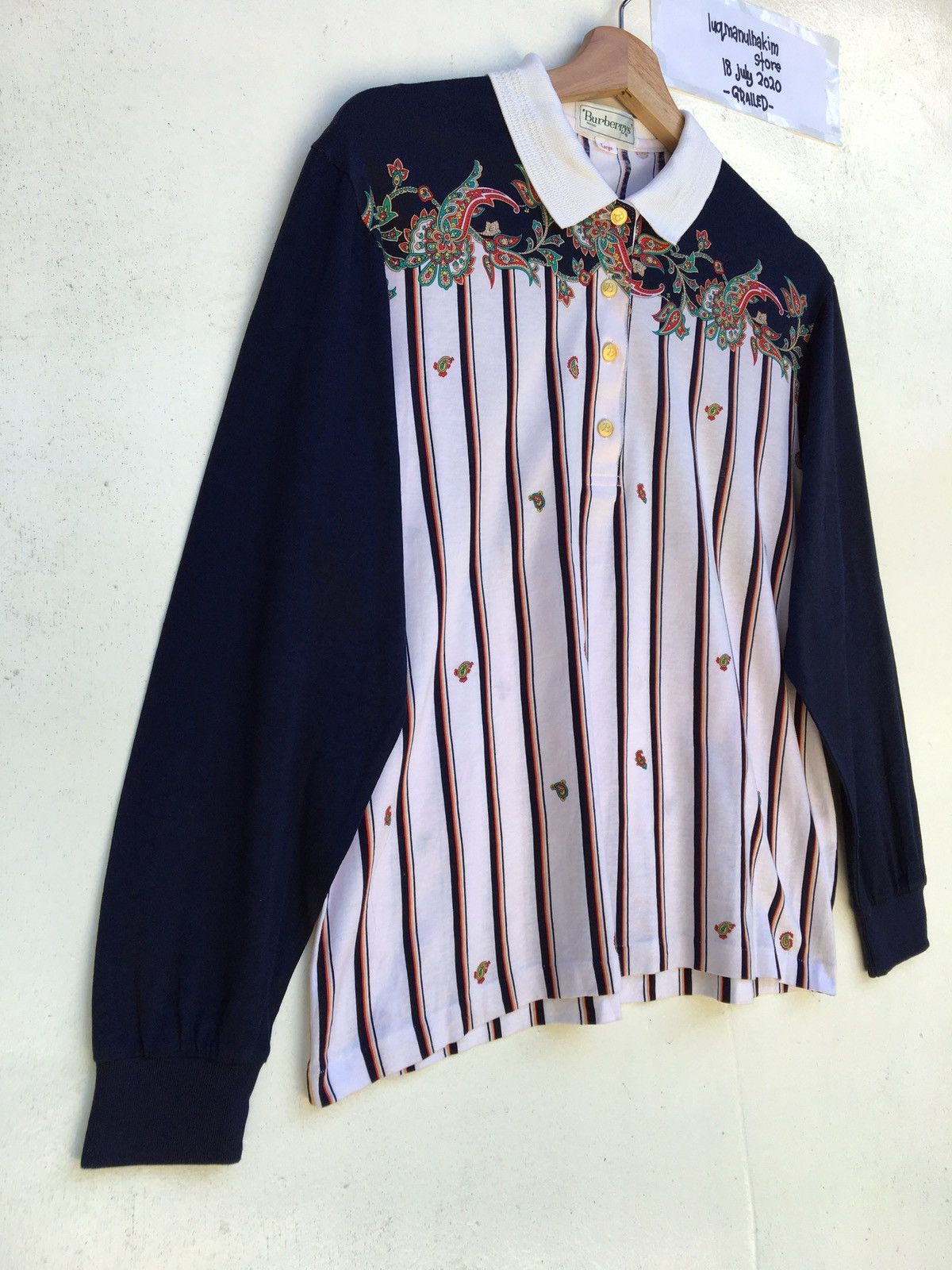 Burberry Vintage 90s Burberry Paisley Long-sleeve Shirt Size US S / EU 44-46 / 1 - 2 Thumbnail