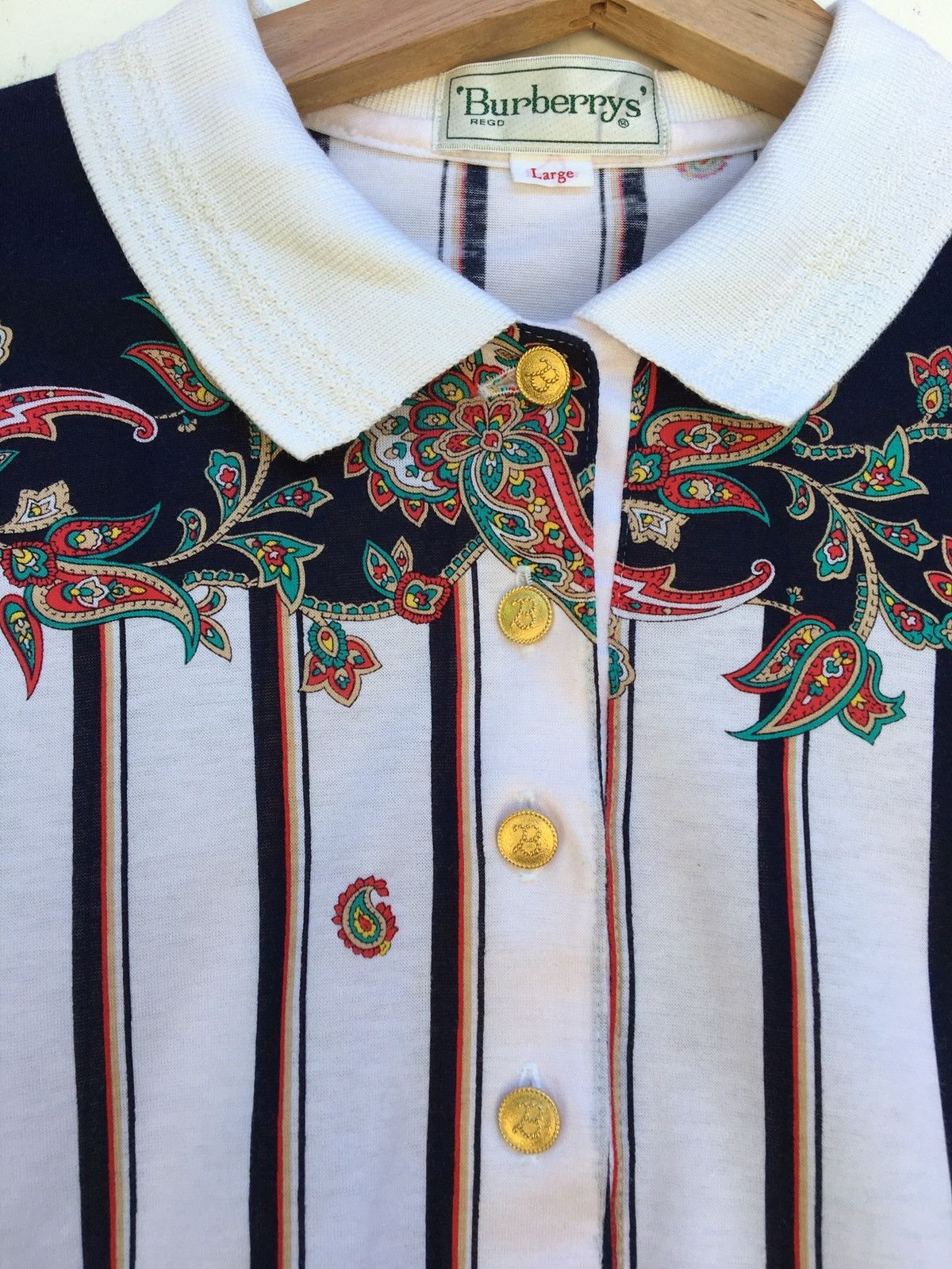 Burberry Vintage 90s Burberry Paisley Long-sleeve Shirt Size US S / EU 44-46 / 1 - 6 Thumbnail