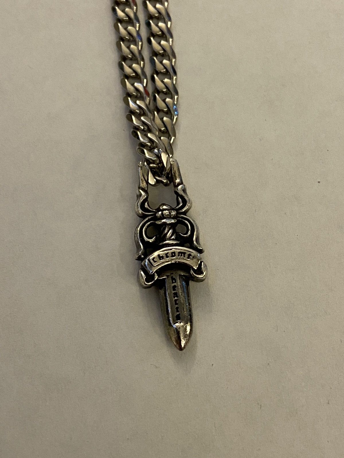 Chrome Hearts Chrome Hearts Dagger Pendant Cuban Chain Necklace Silver Size ONE SIZE - 2 Thumbnail