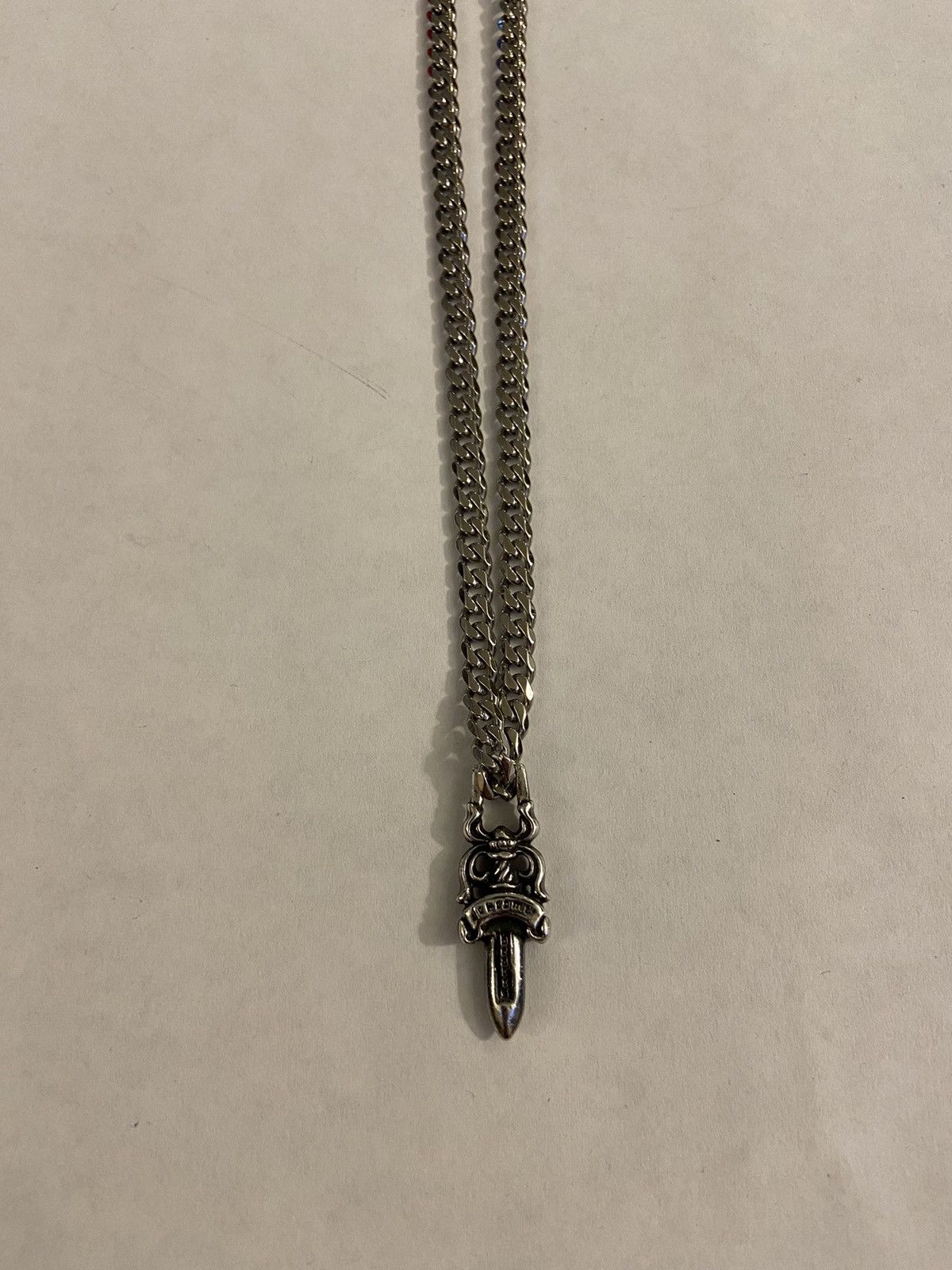 Chrome Hearts Chrome Hearts Dagger Pendant Cuban Chain Necklace Silver Size ONE SIZE - 7 Thumbnail
