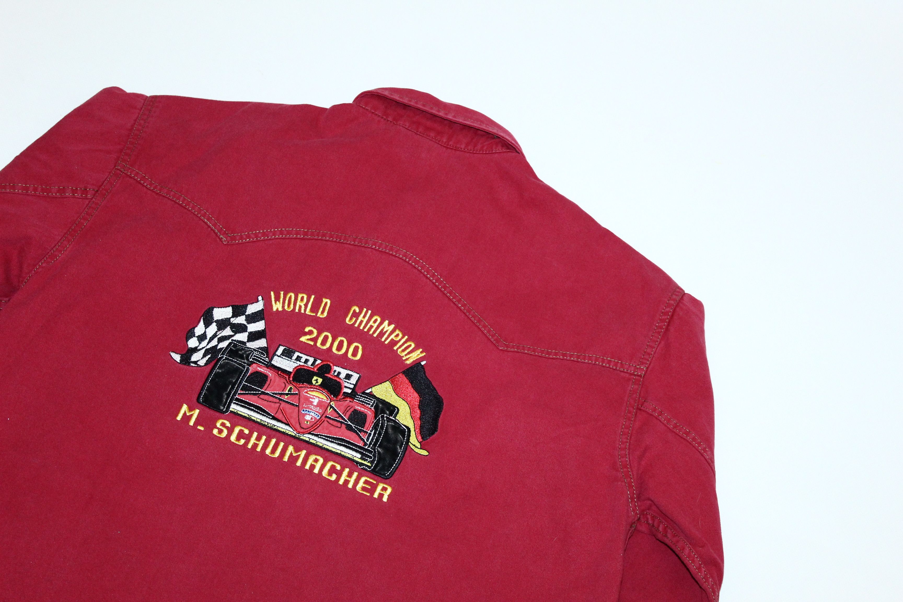 Ferrari 💥 Rare VTG 💥 M. Schumacher World Champion Denim Shirt Size US L / EU 52-54 / 3 - 13 Thumbnail