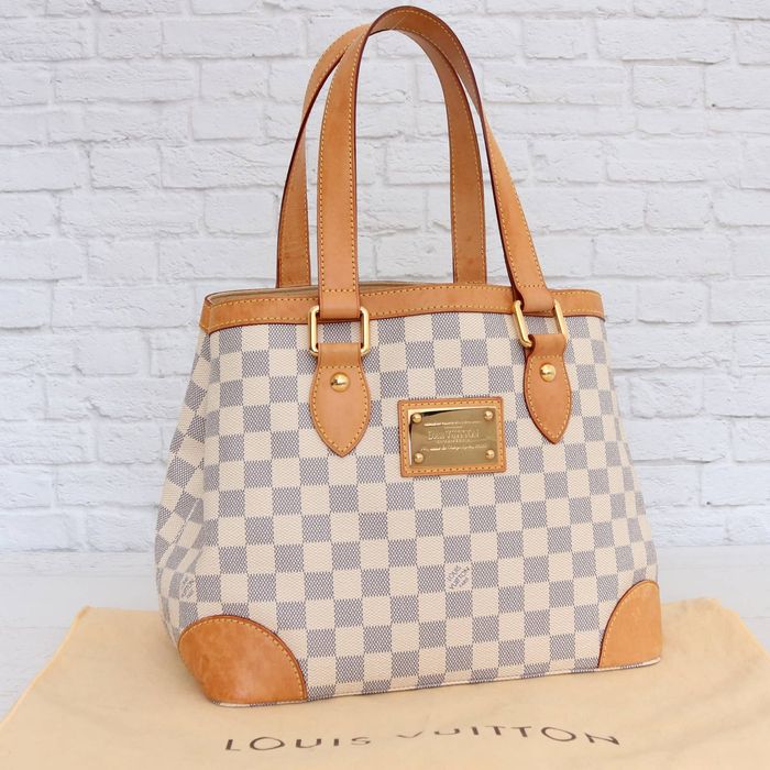 Louis Vuitton, Bags, Louis Vuitton Damier Azur Hampstead Pm Shoulder Tote  Bag Lv White