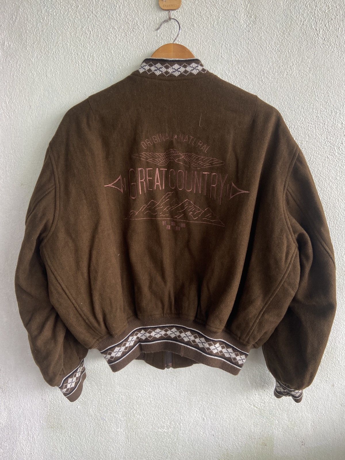 Vintage Vintage American Spirit Wool Bomber Jacket Size US M / EU 48-50 / 2 - 2 Thumbnail