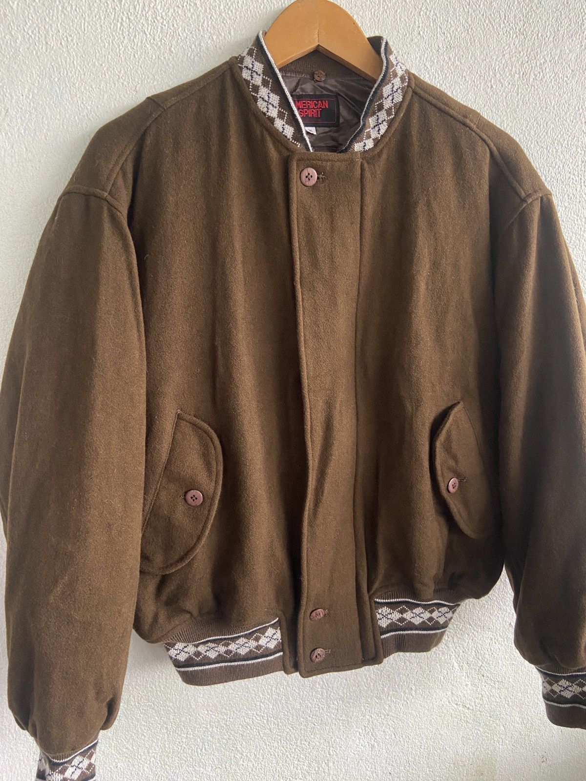 Vintage Vintage American Spirit Wool Bomber Jacket Size US M / EU 48-50 / 2 - 4 Thumbnail